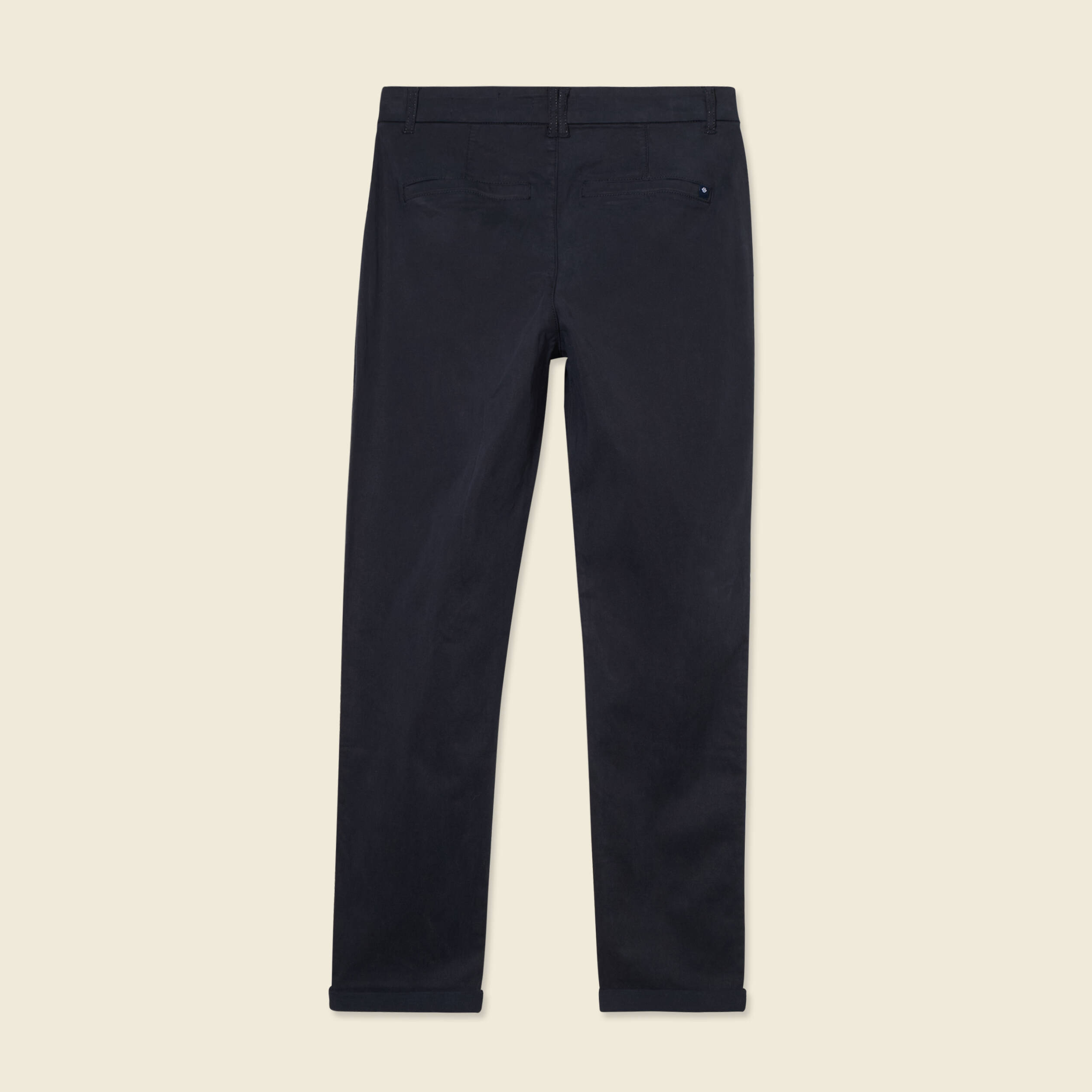 Pantalon chino cigarette bleu fonc&eacute; femme