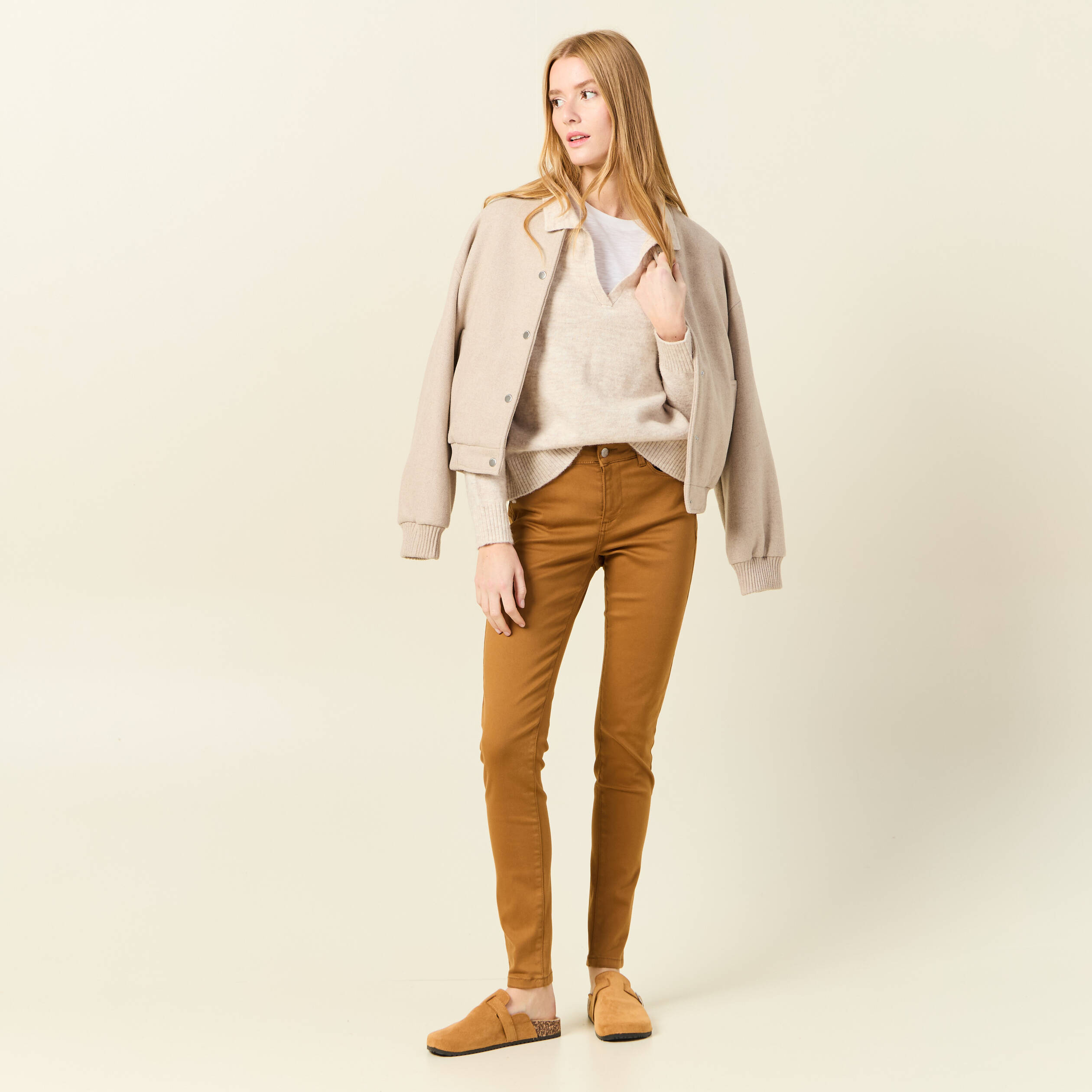 pantalon audrey skinny push up marron femme Pantalon Audrey - skinny push up marron femme