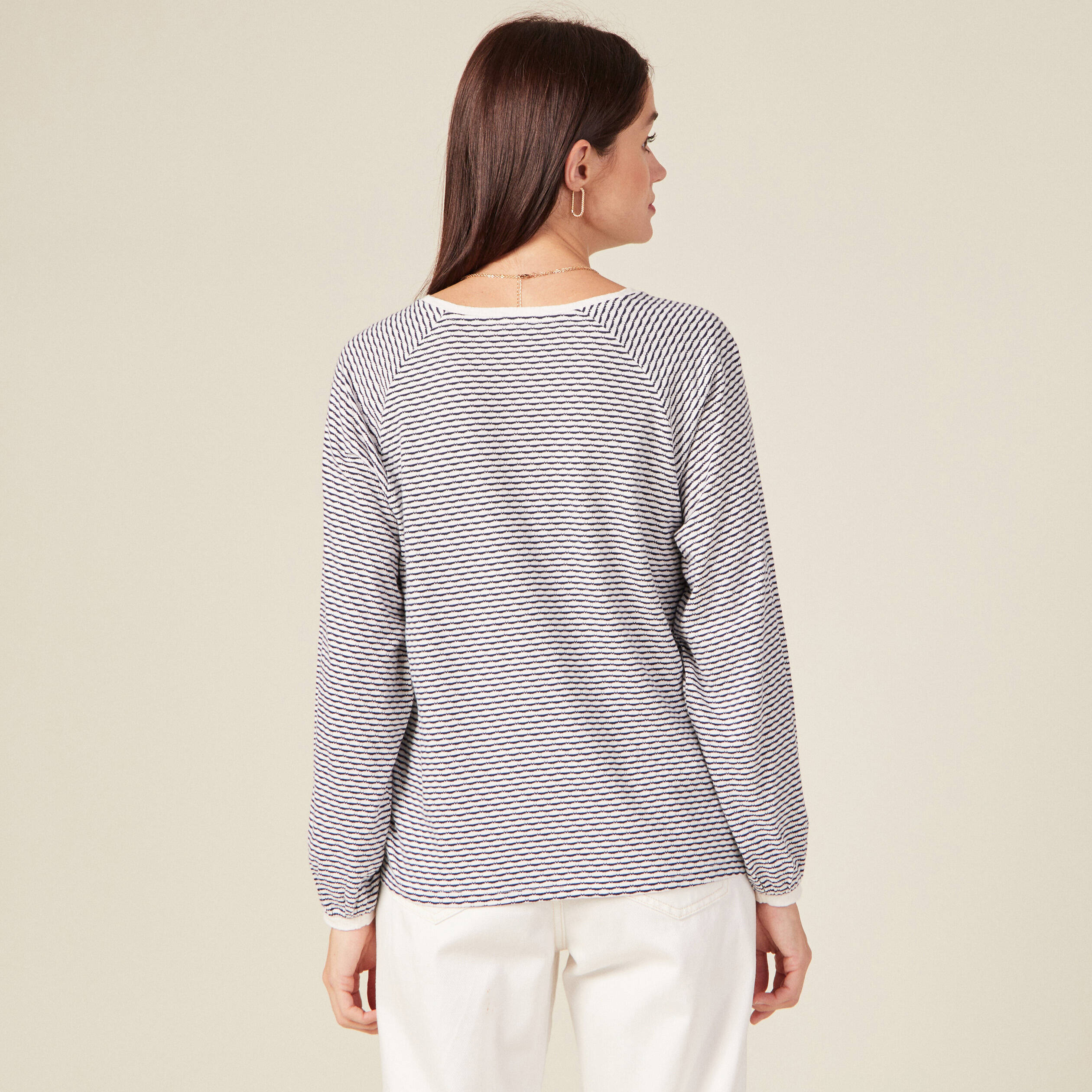 t shirt manches longues ecru femme T-shirt manches longues ecru femme