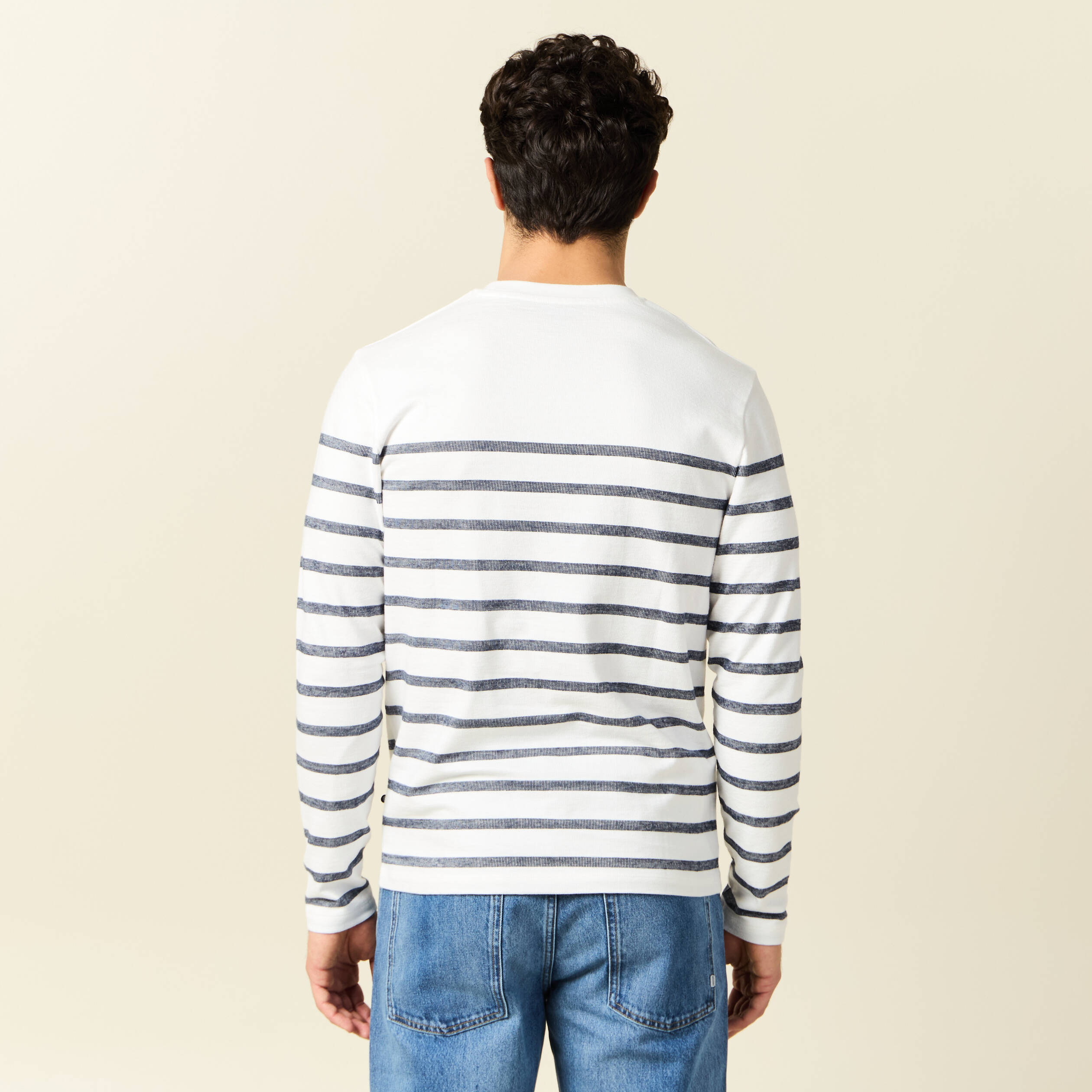 T-shirt manches longues ecru homme