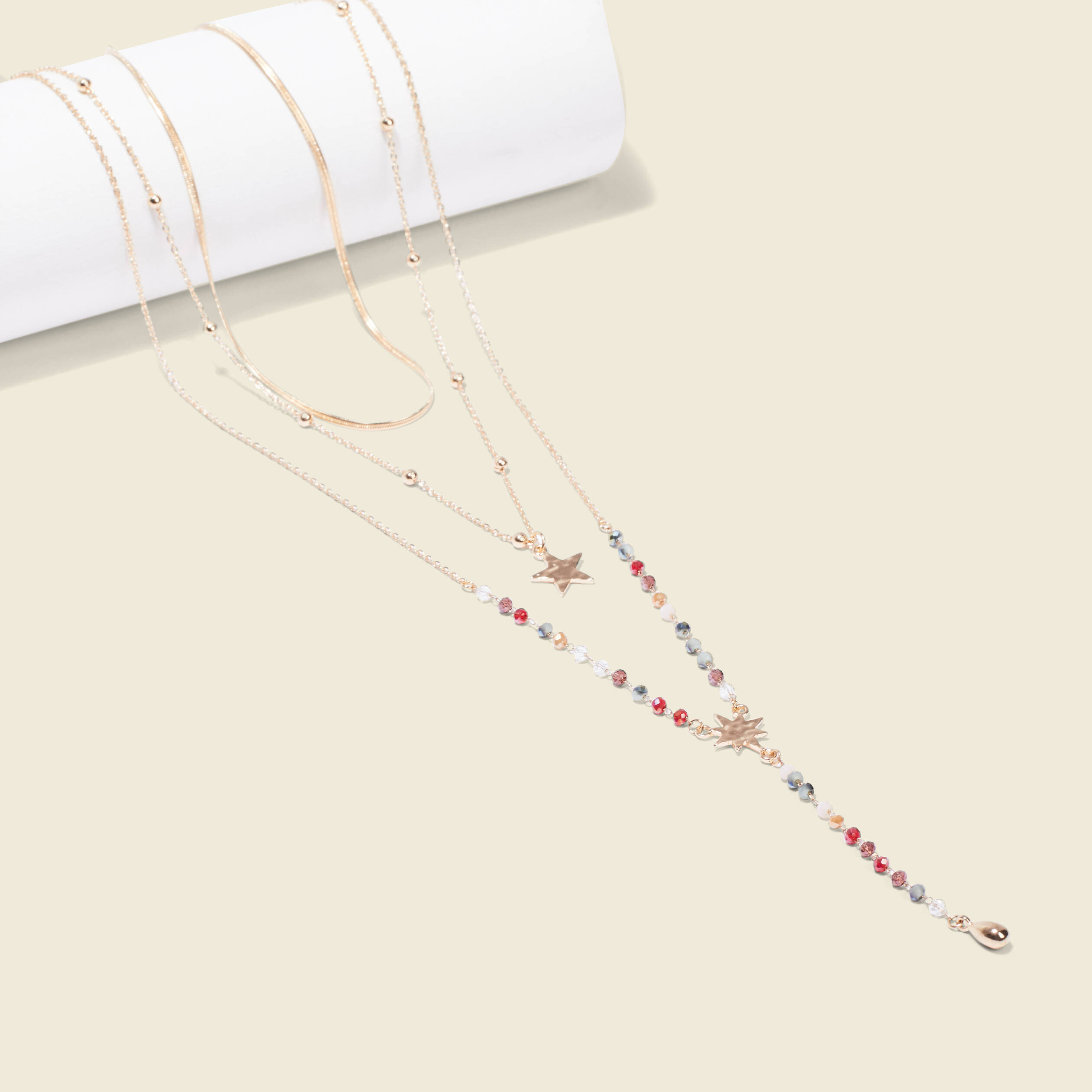 Collier multirangs couleur or femme