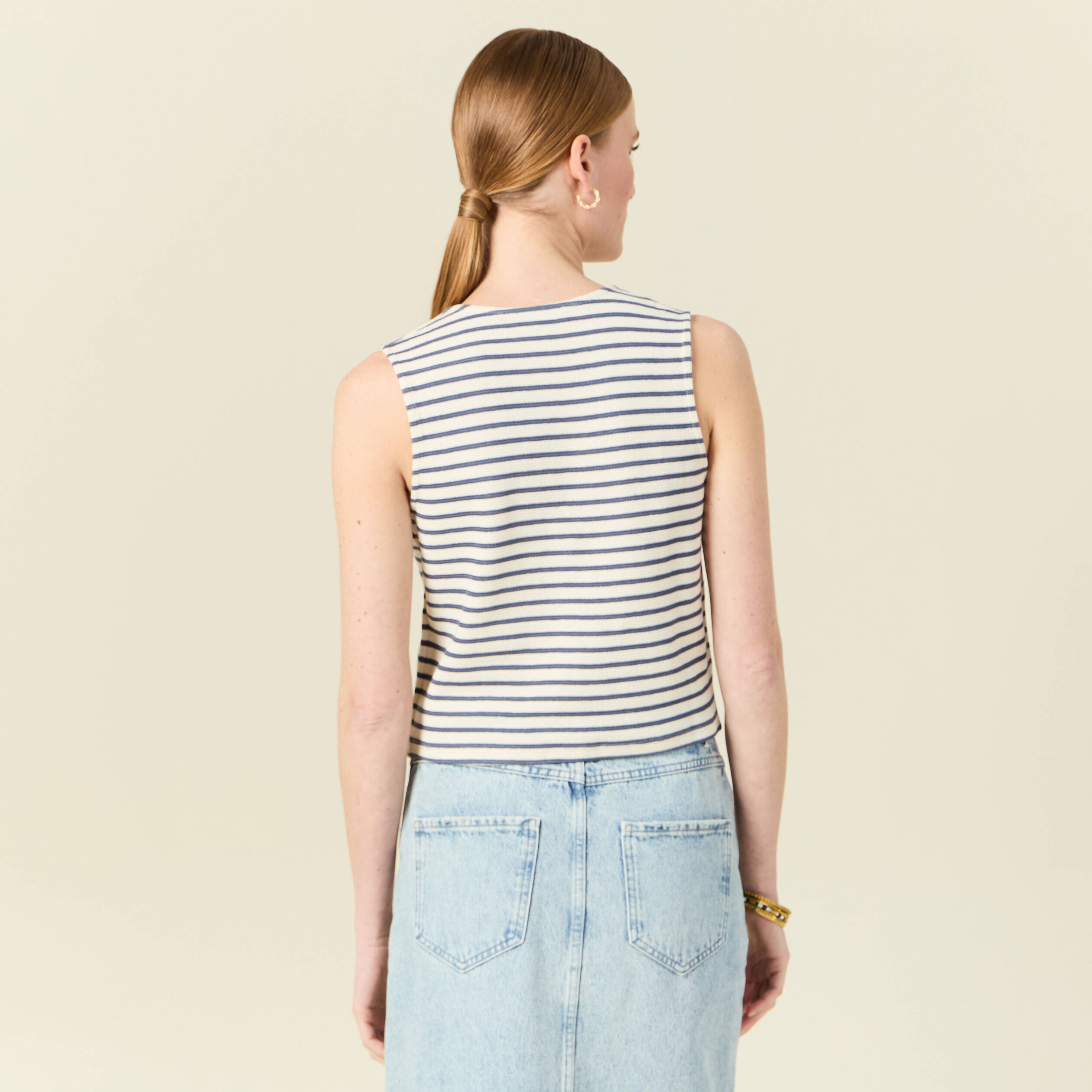 debardeur sans manches ecru femme Débardeur sans manches ecru femme