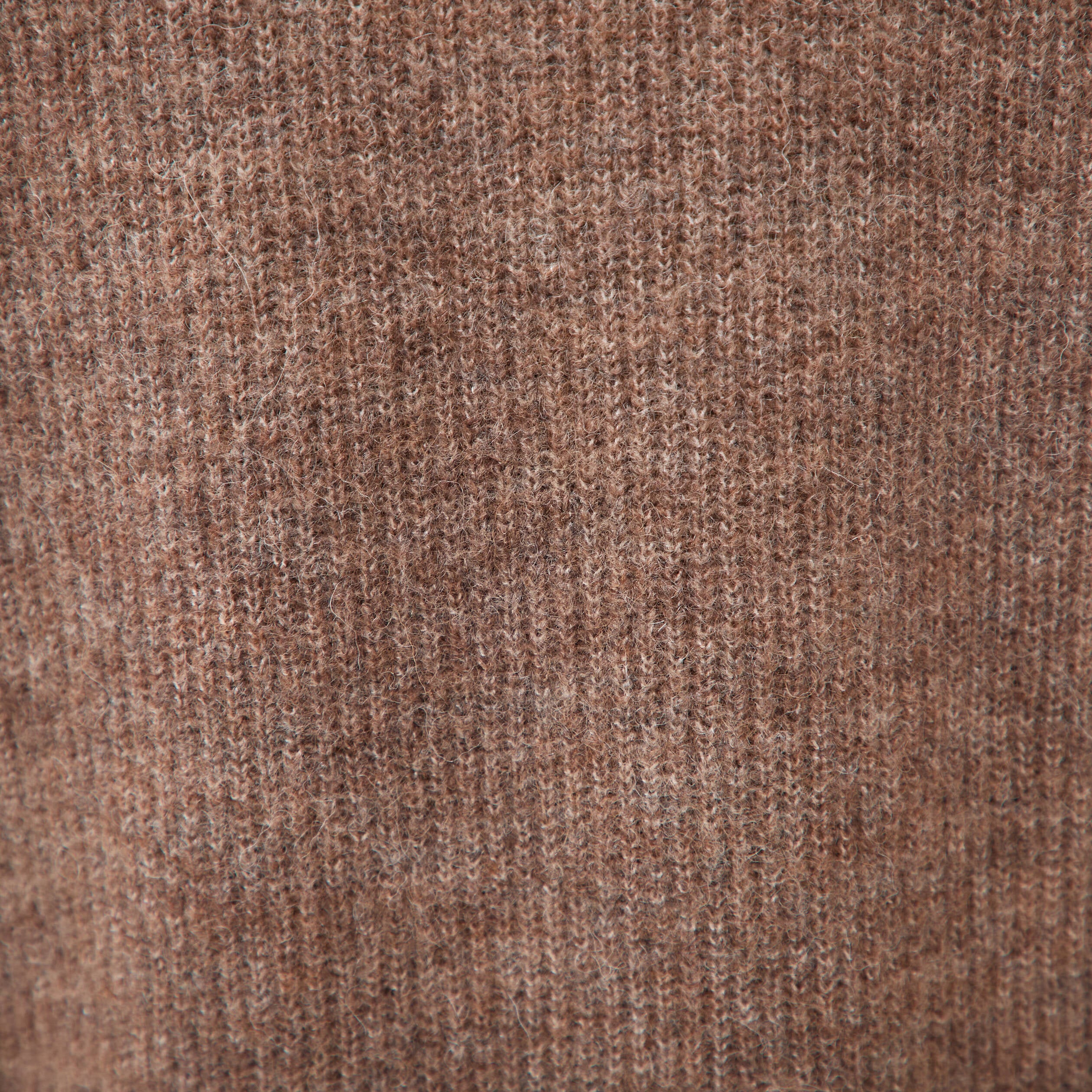 Pull droit col rond manches longues marron femme