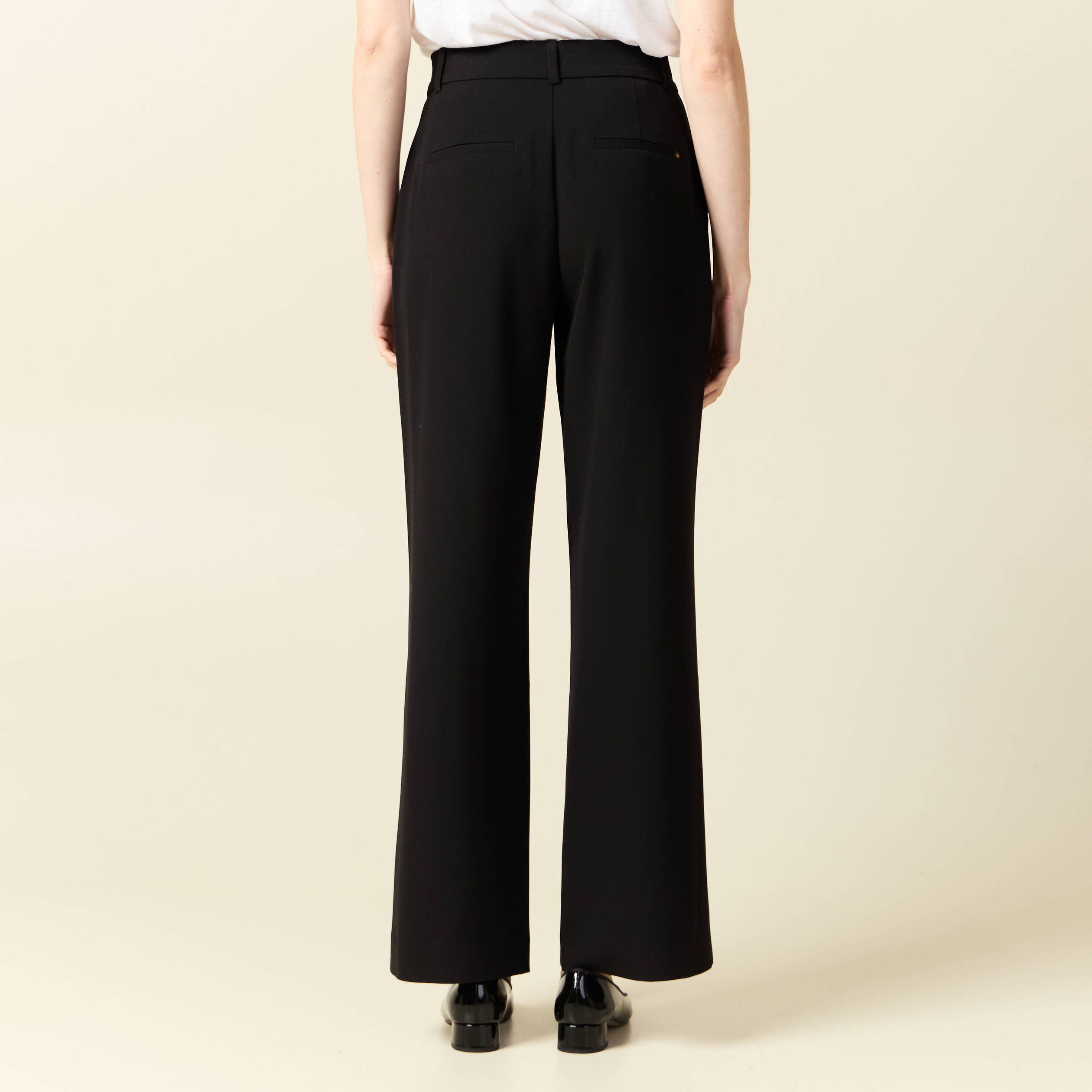 Pantalon straight taille haute noir femme
