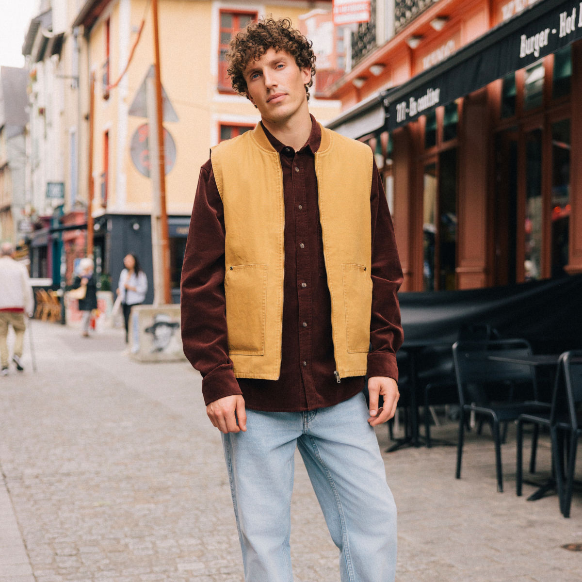 blouson sans manches col teddy camel homme Blouson sans manches col teddy camel homme