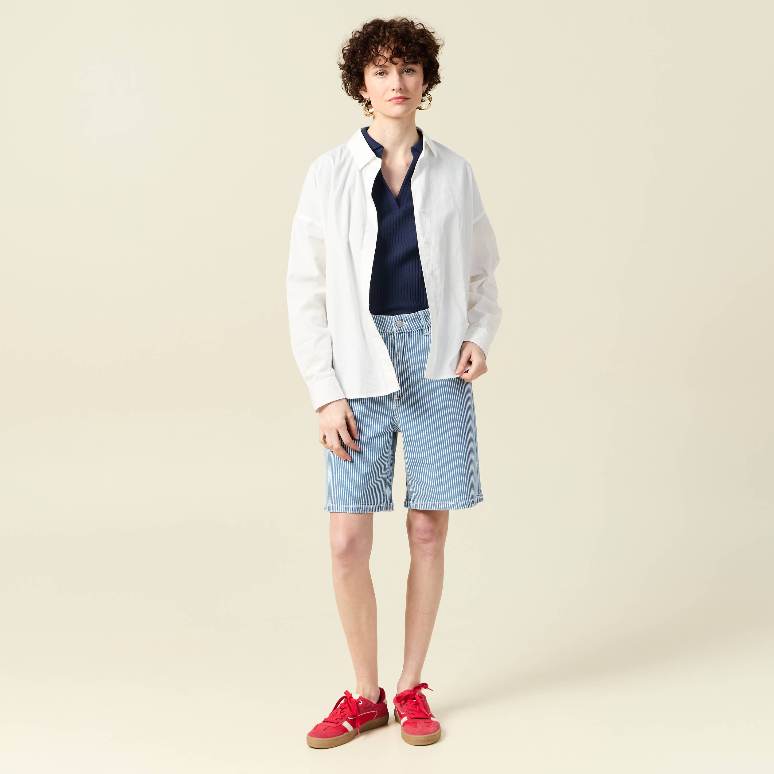 Polo manches courtes bleu marine femme