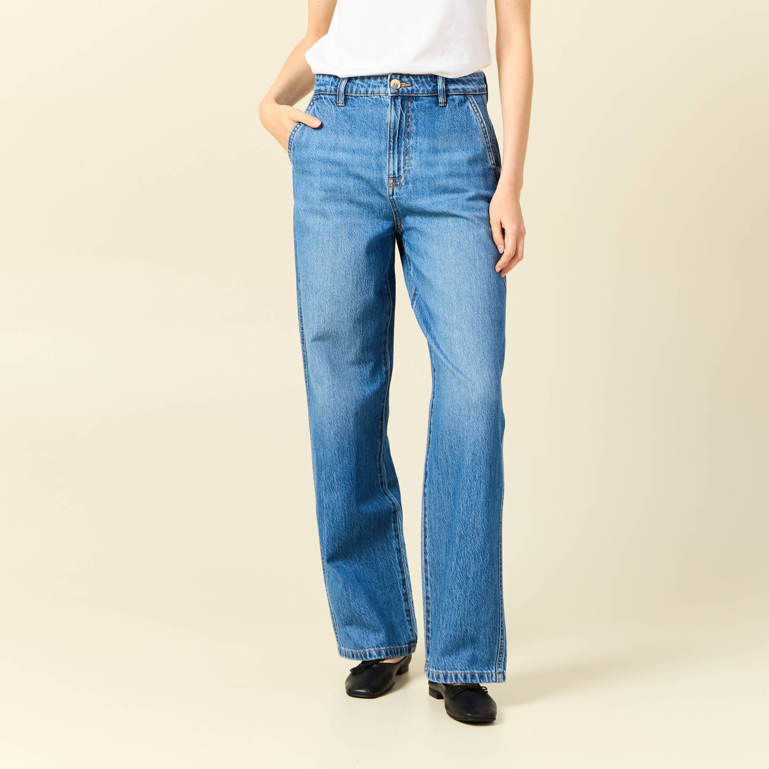 jeans boyfriend 78eme denim stone femme Jeans boyfriend 7/8ème denim stone femme