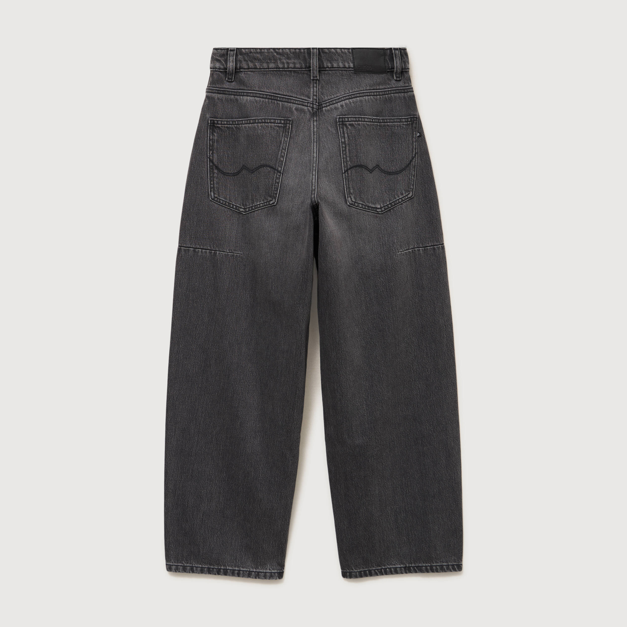 Jeans barrel taille standard denim gris femme
