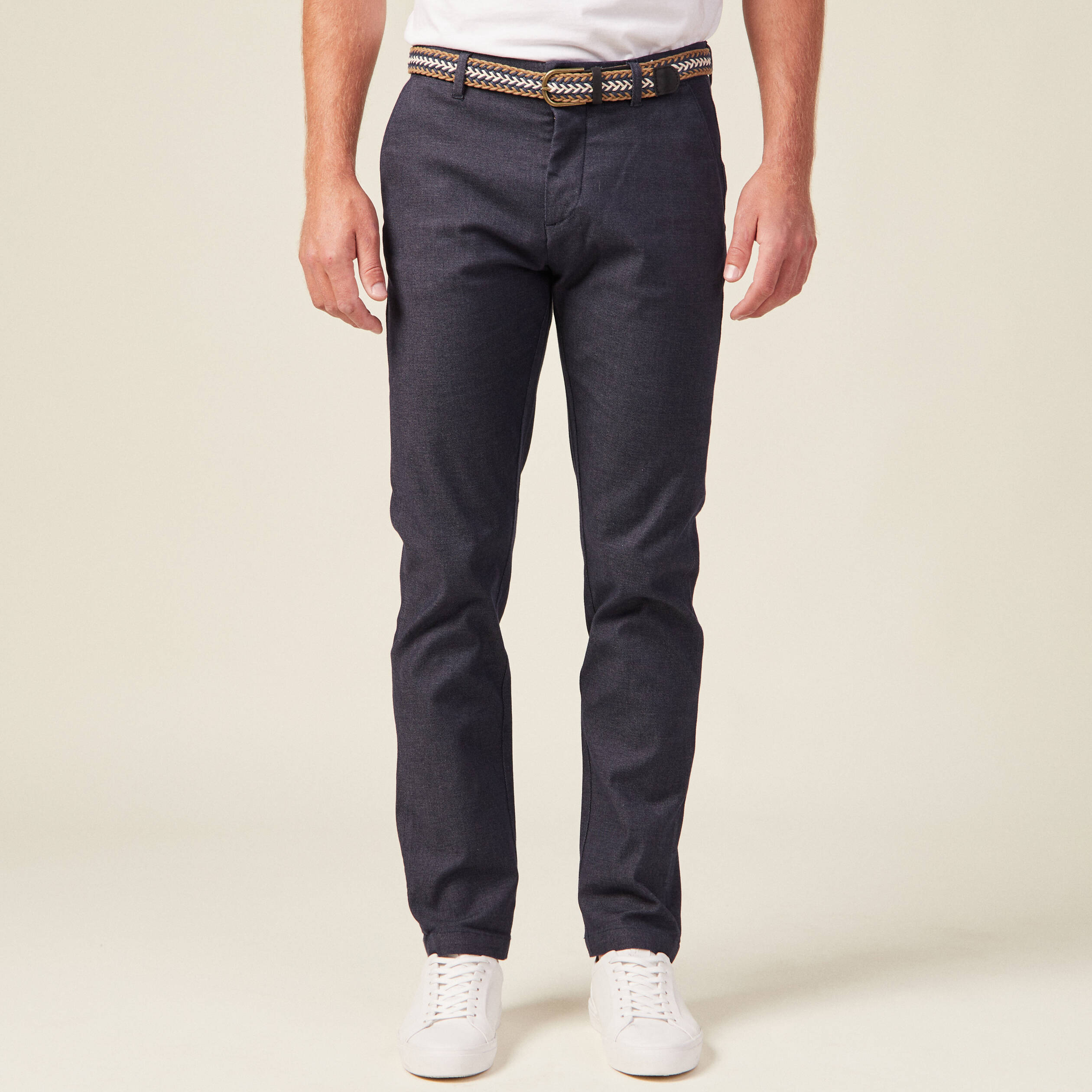Pantalon chino straight bleu marine homme