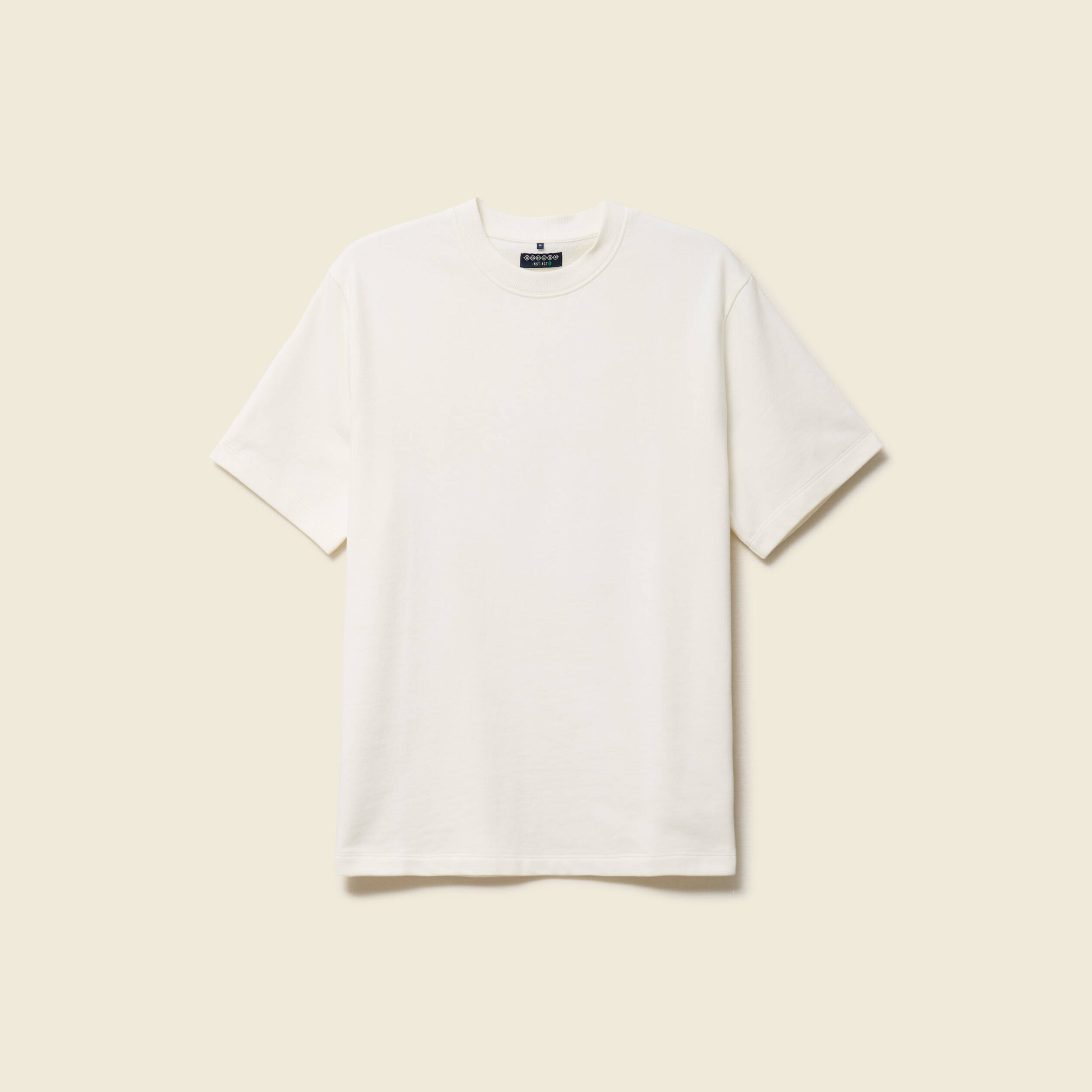 T-shirt ample col rond coton ecru homme