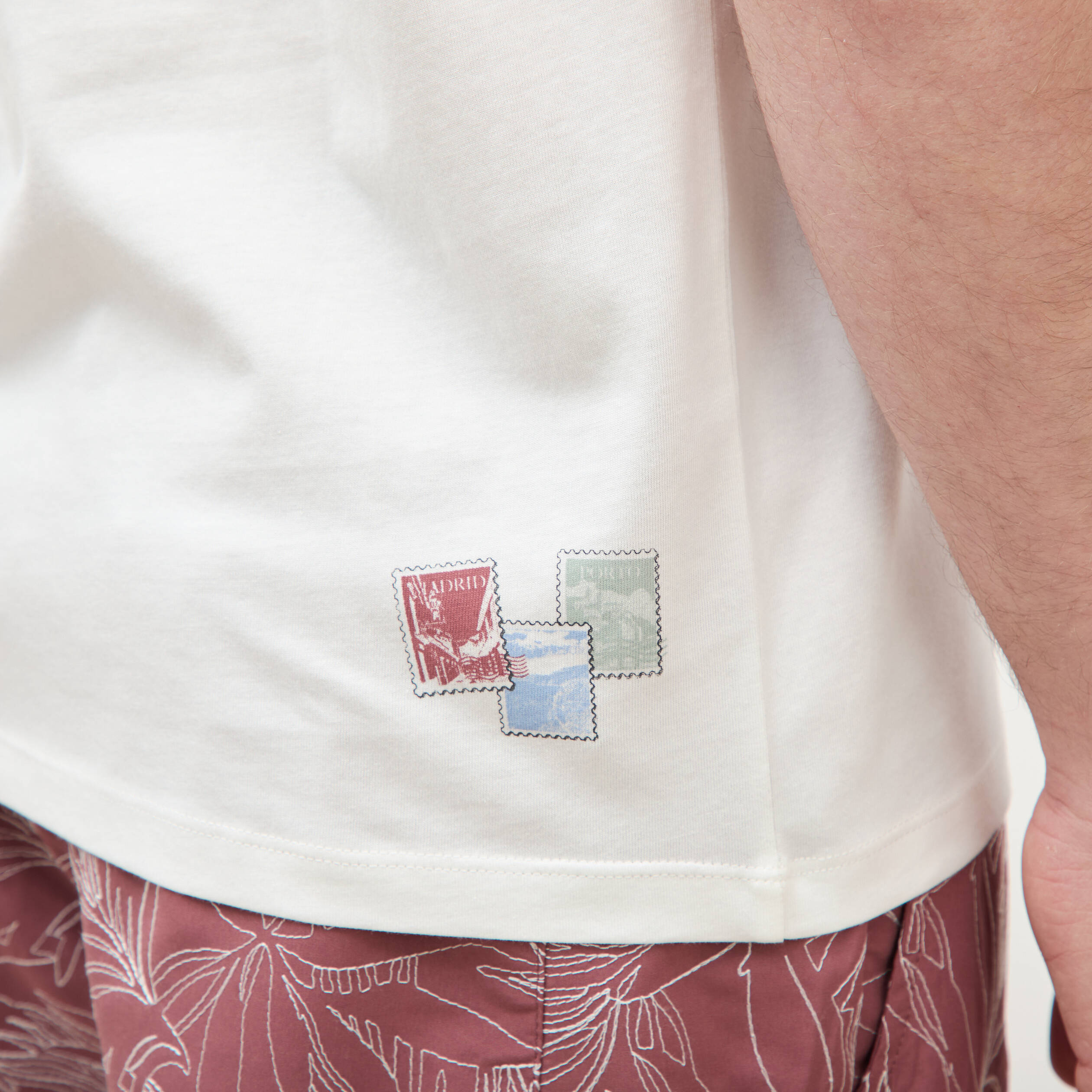 T-shirt en coton ecru homme