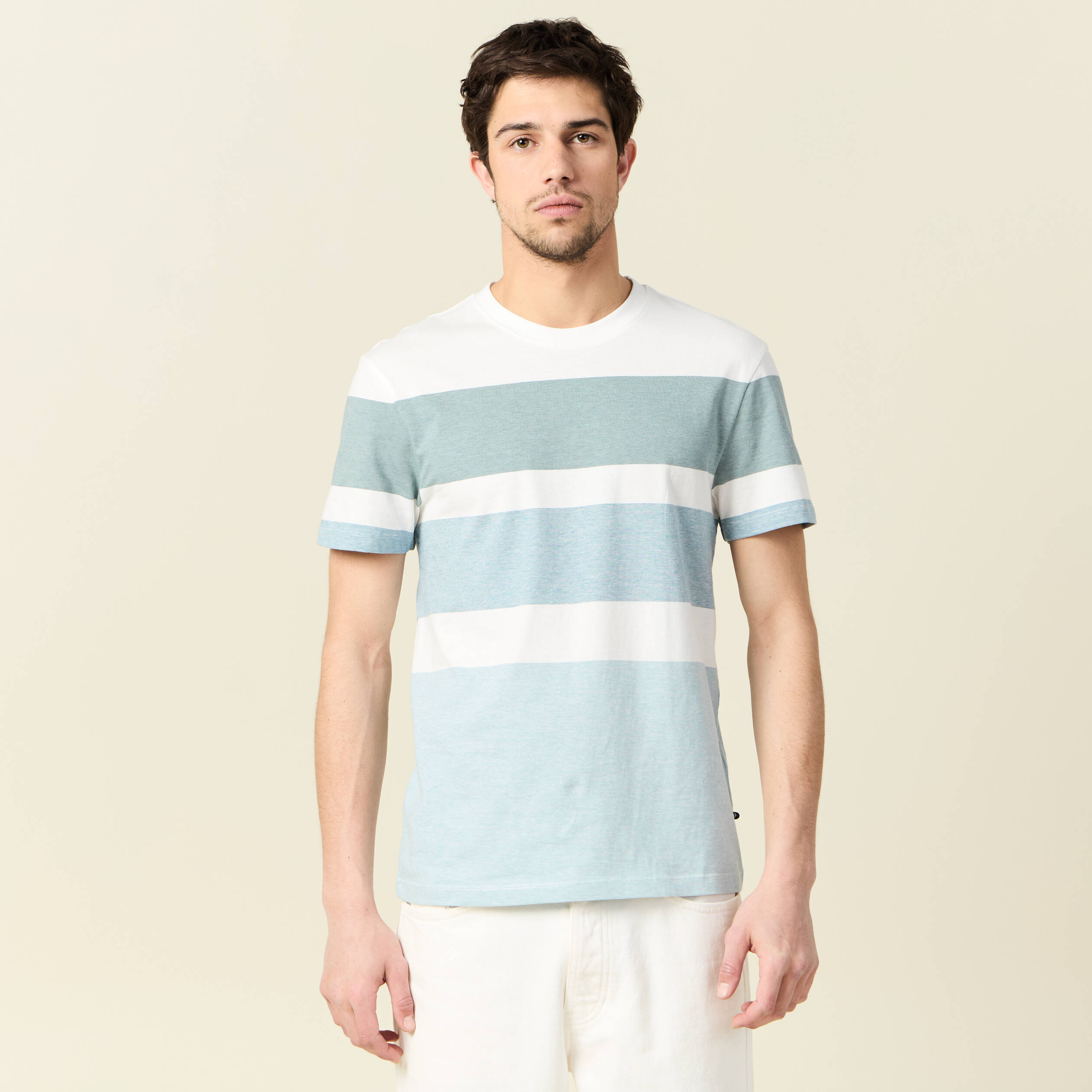 t shirt manches courtes bleu petrole homme T-shirt manches courtes bleu pétrole homme