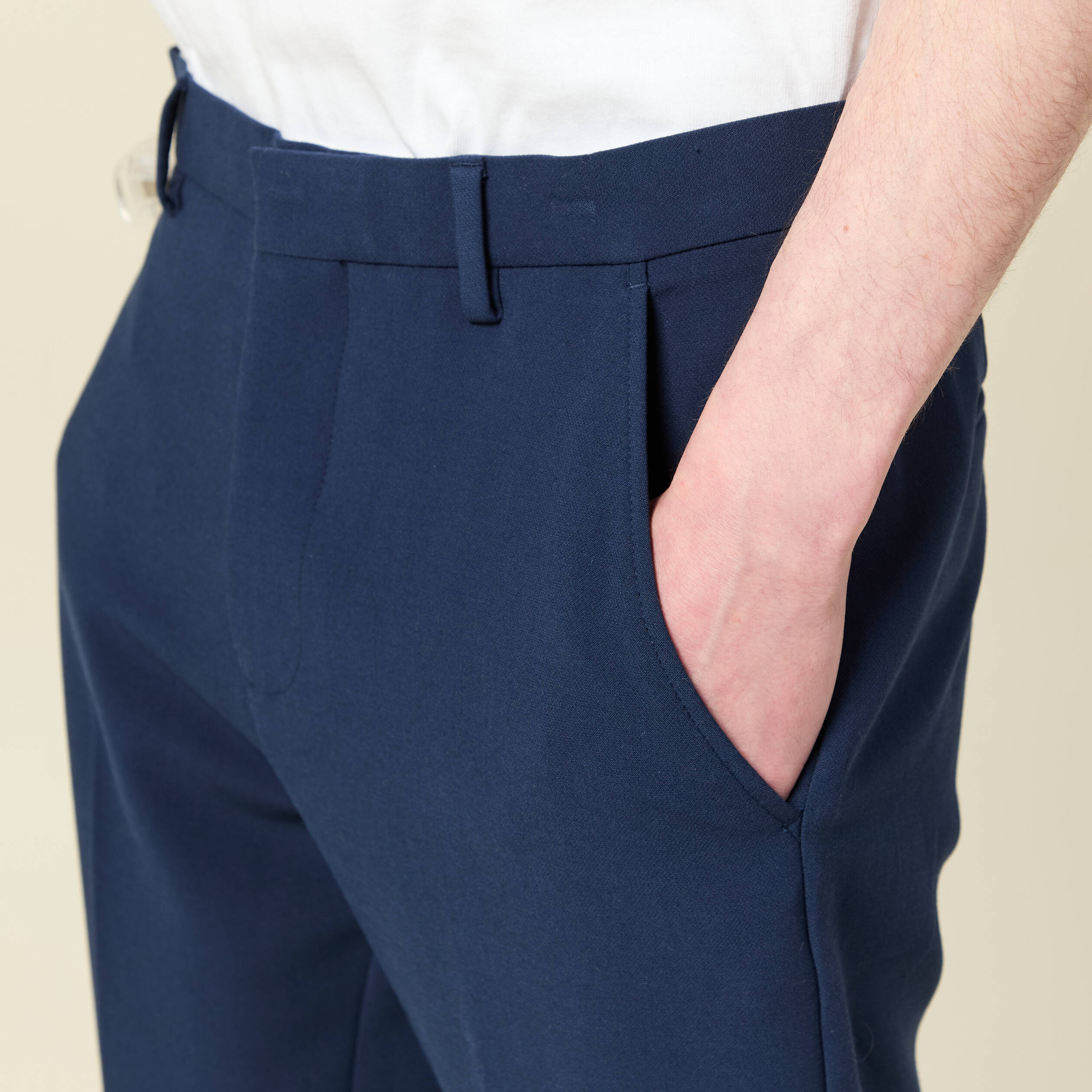 Pantalon slim cigarette bleu marine homme