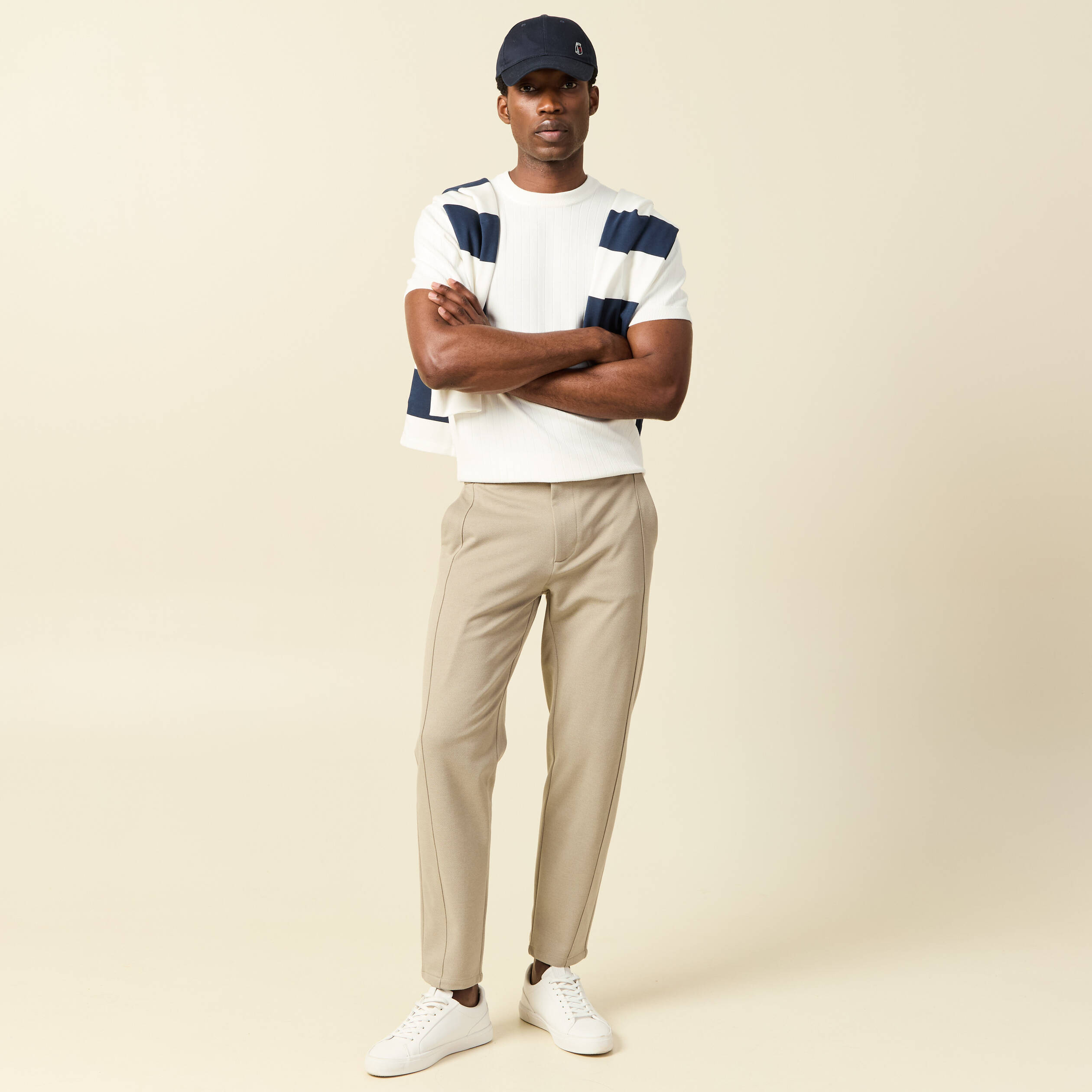 Pantalon droit longueur 32 gris clair homme