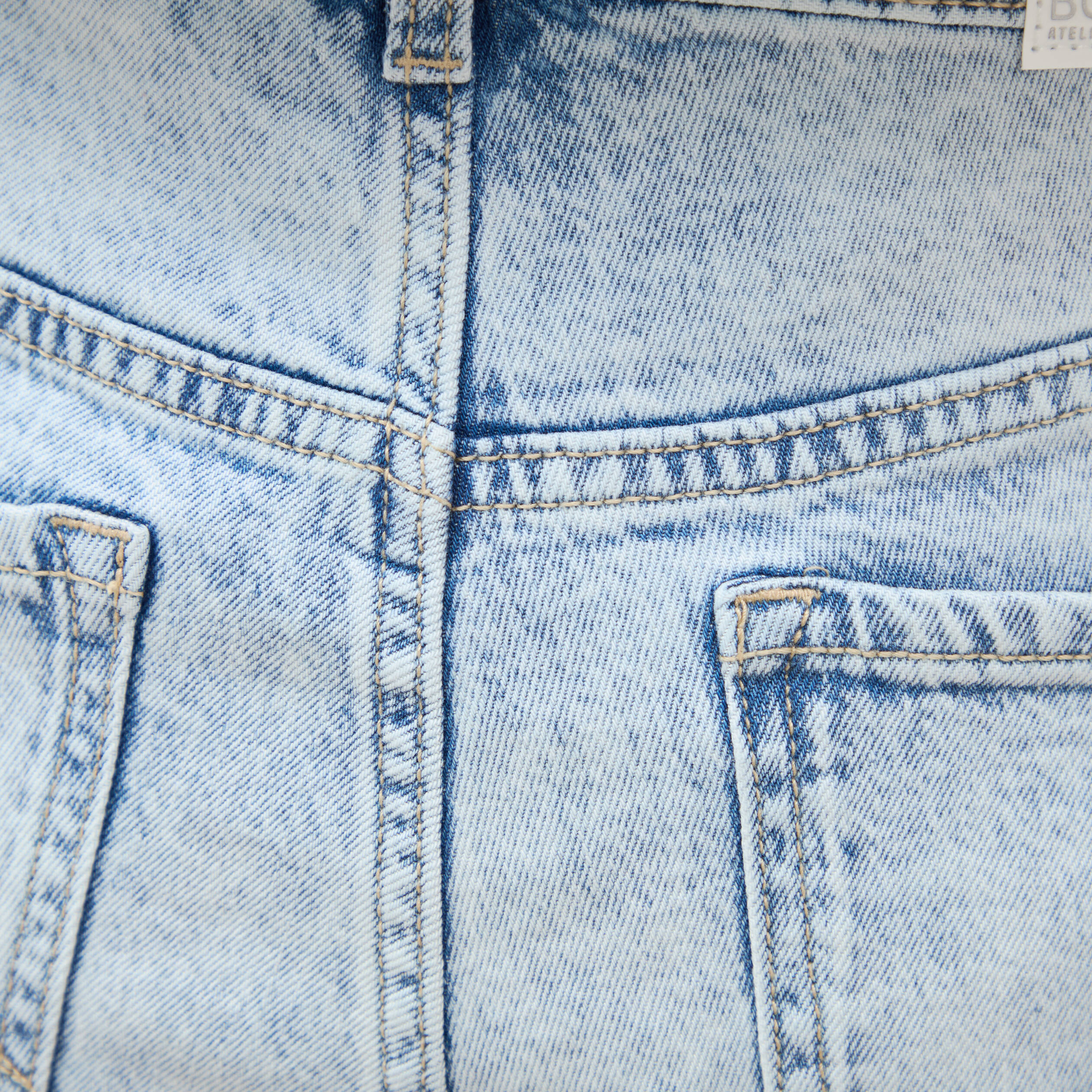 Jeans large taille standard denim snow bleu femme