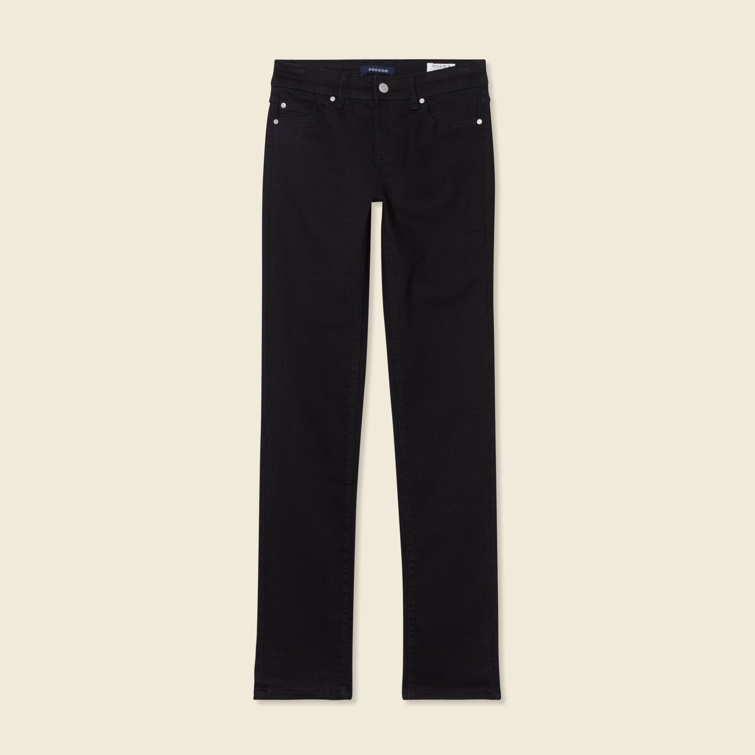 jeans regular 5 poches denim noir femme Jeans regular 5 poches denim noir femme