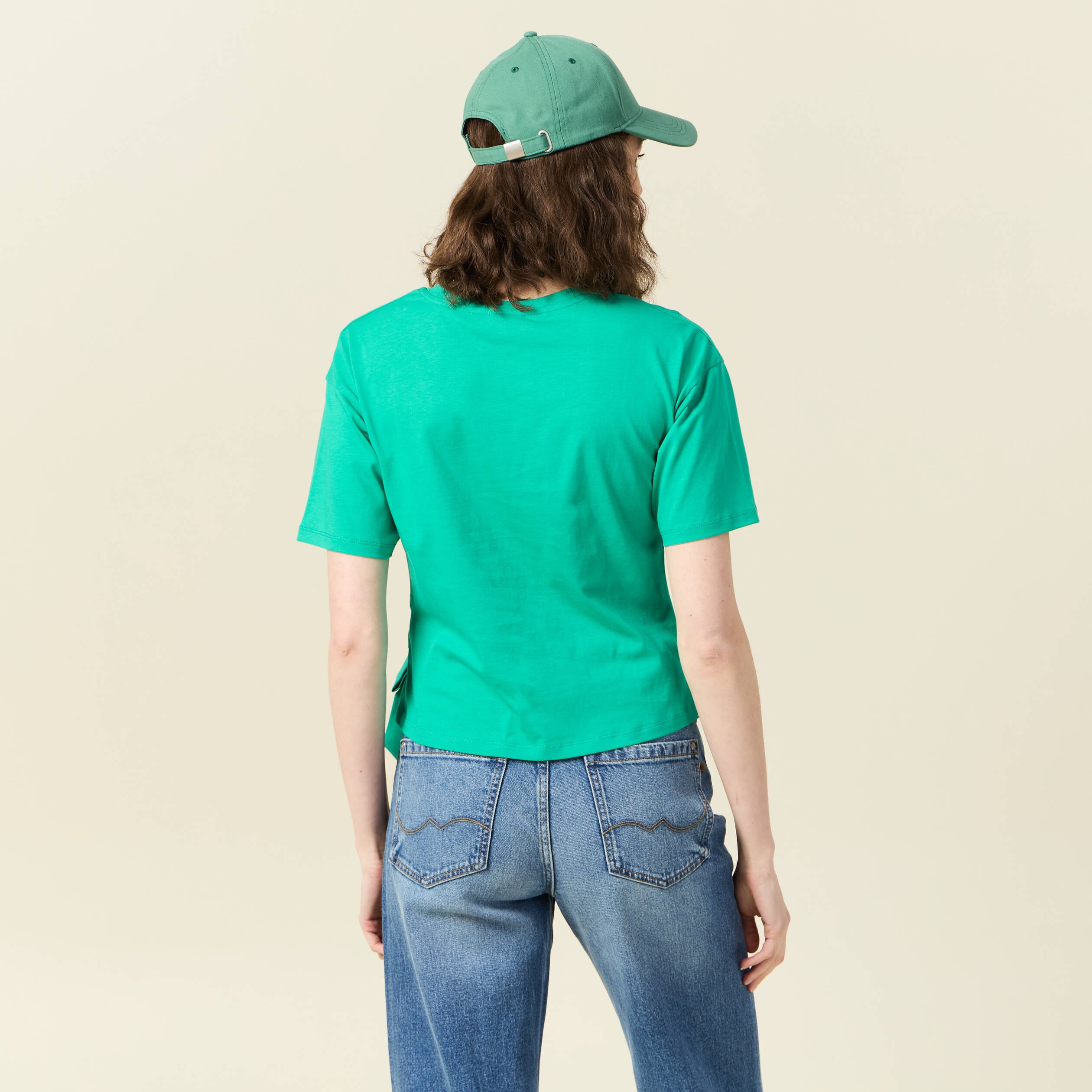 T-shirt manches courtes noeud vert femme