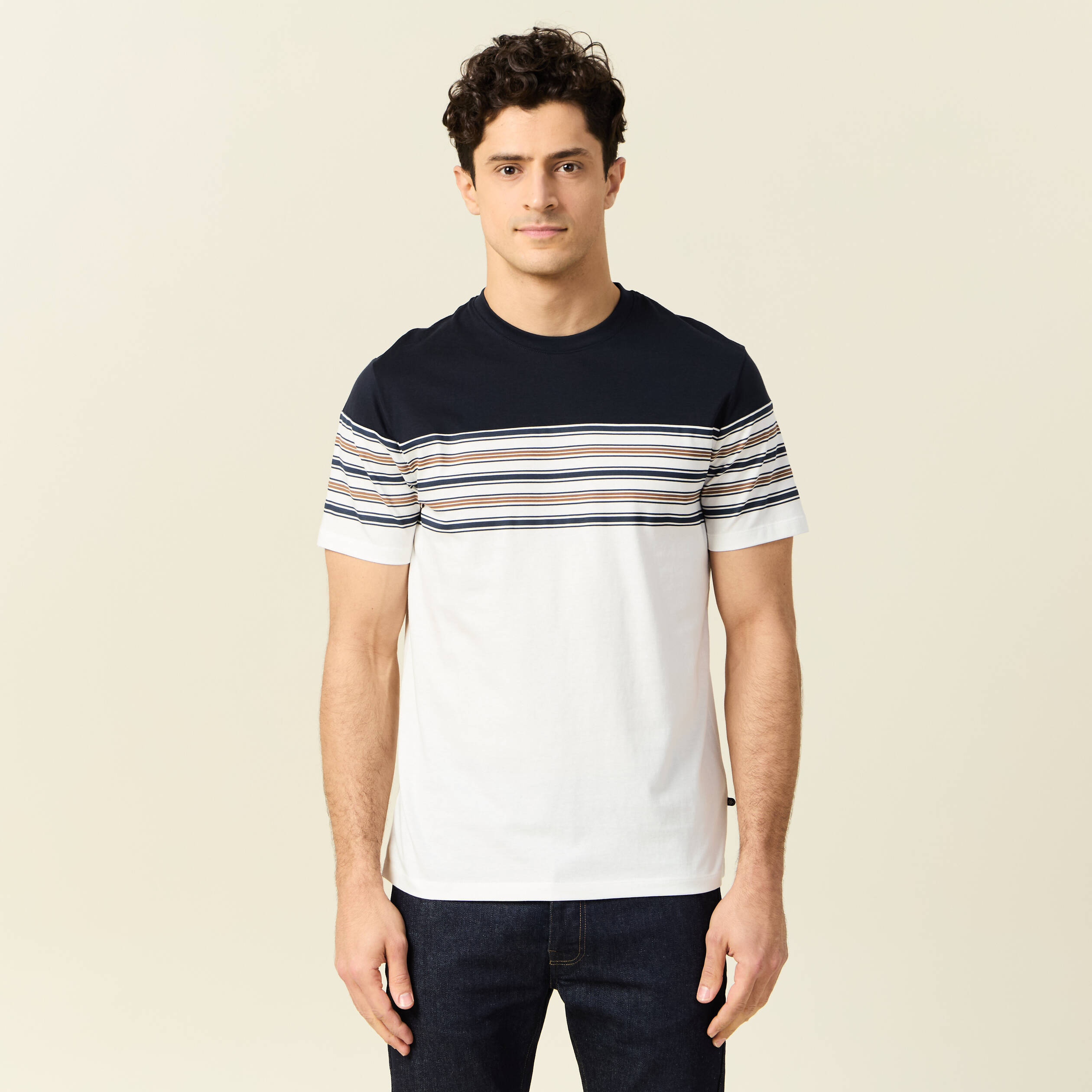 t shirt manches courtes marron fonce homme T-shirt manches courtes marron foncé homme