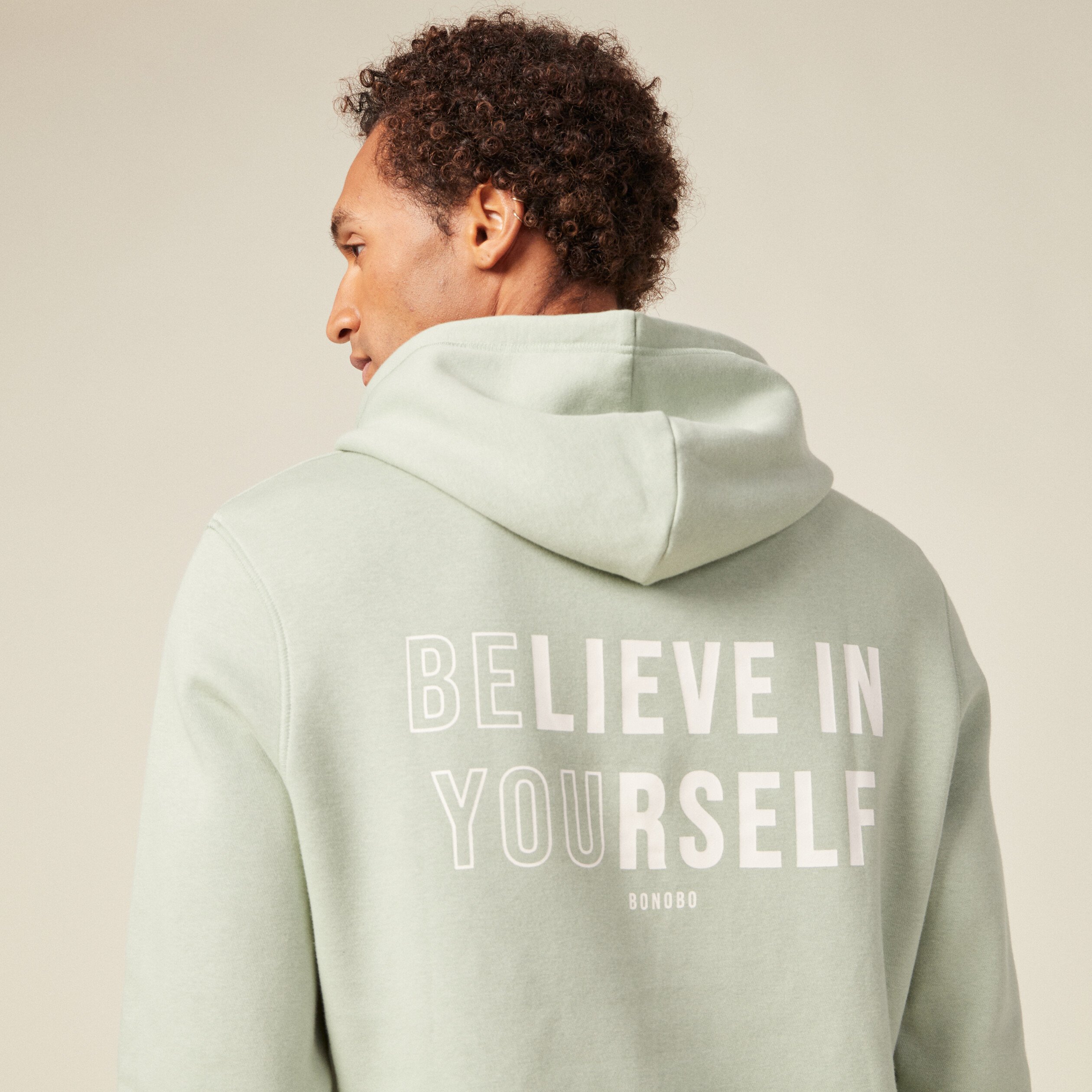 Sweat à capuche vert olive homme | Vibs