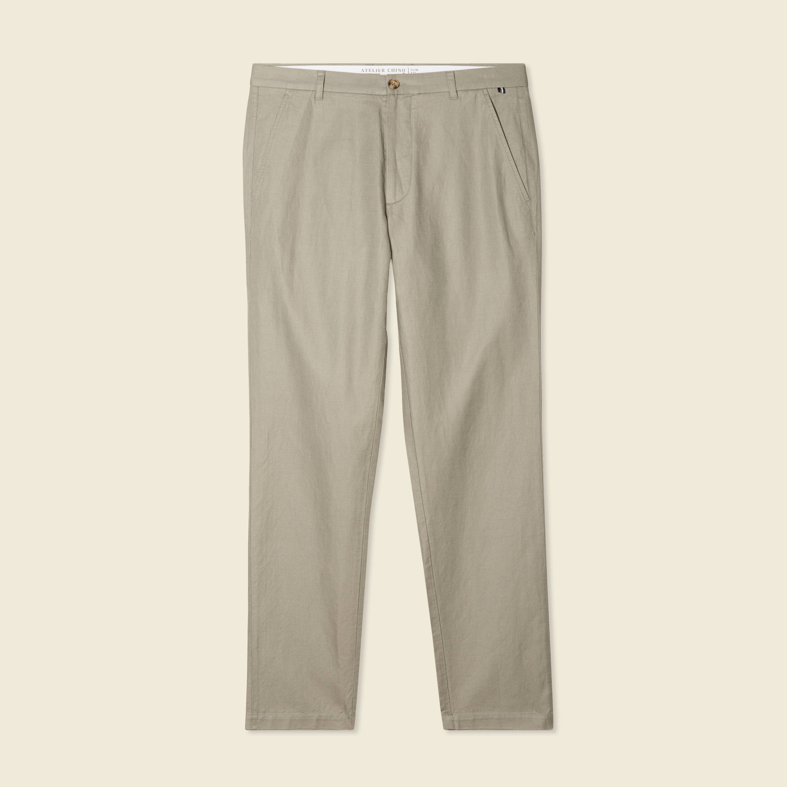 Pantalon chino vert kaki homme