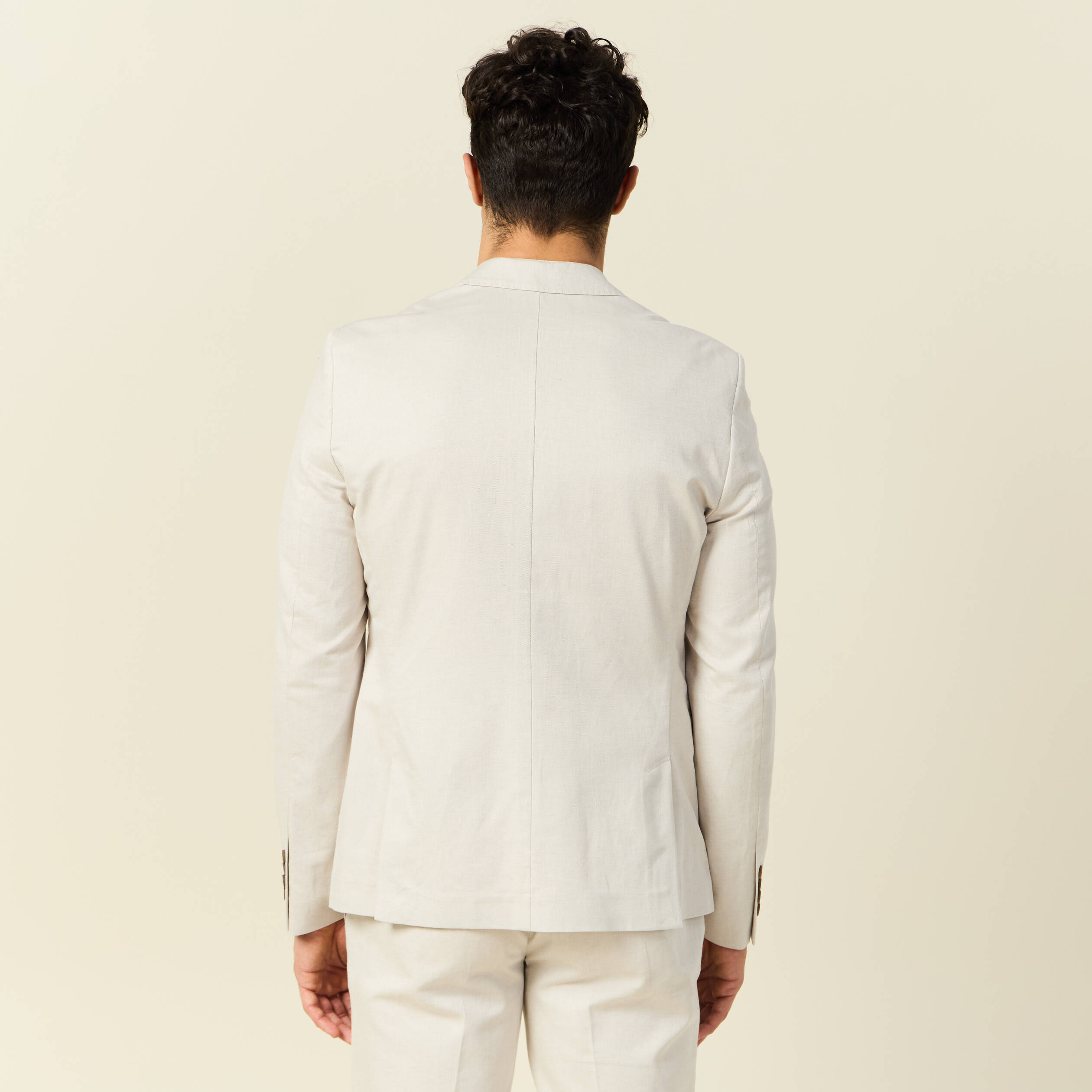 Veste blazer cintr&eacute; sable homme