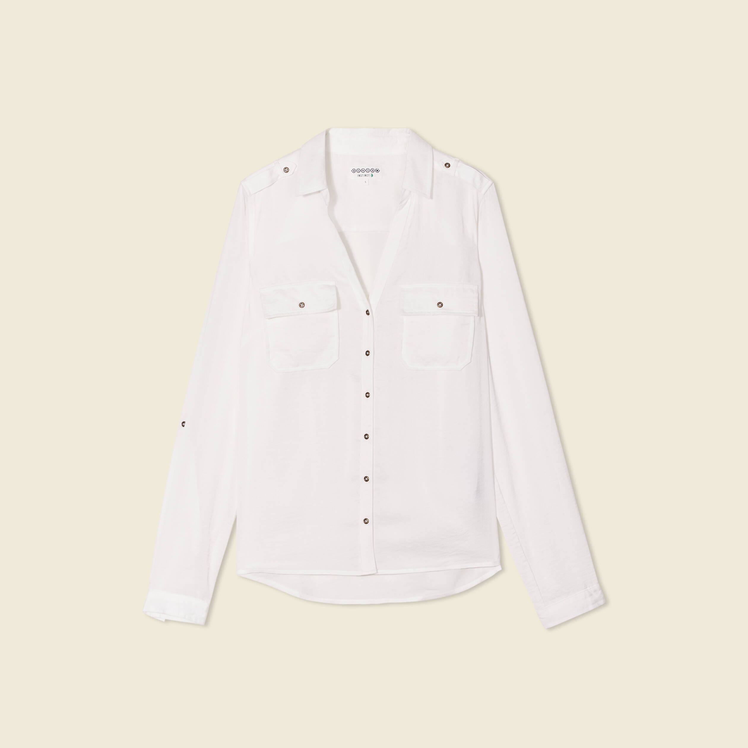 chemise manches longues ecru femme Chemise manches longues ecru femme