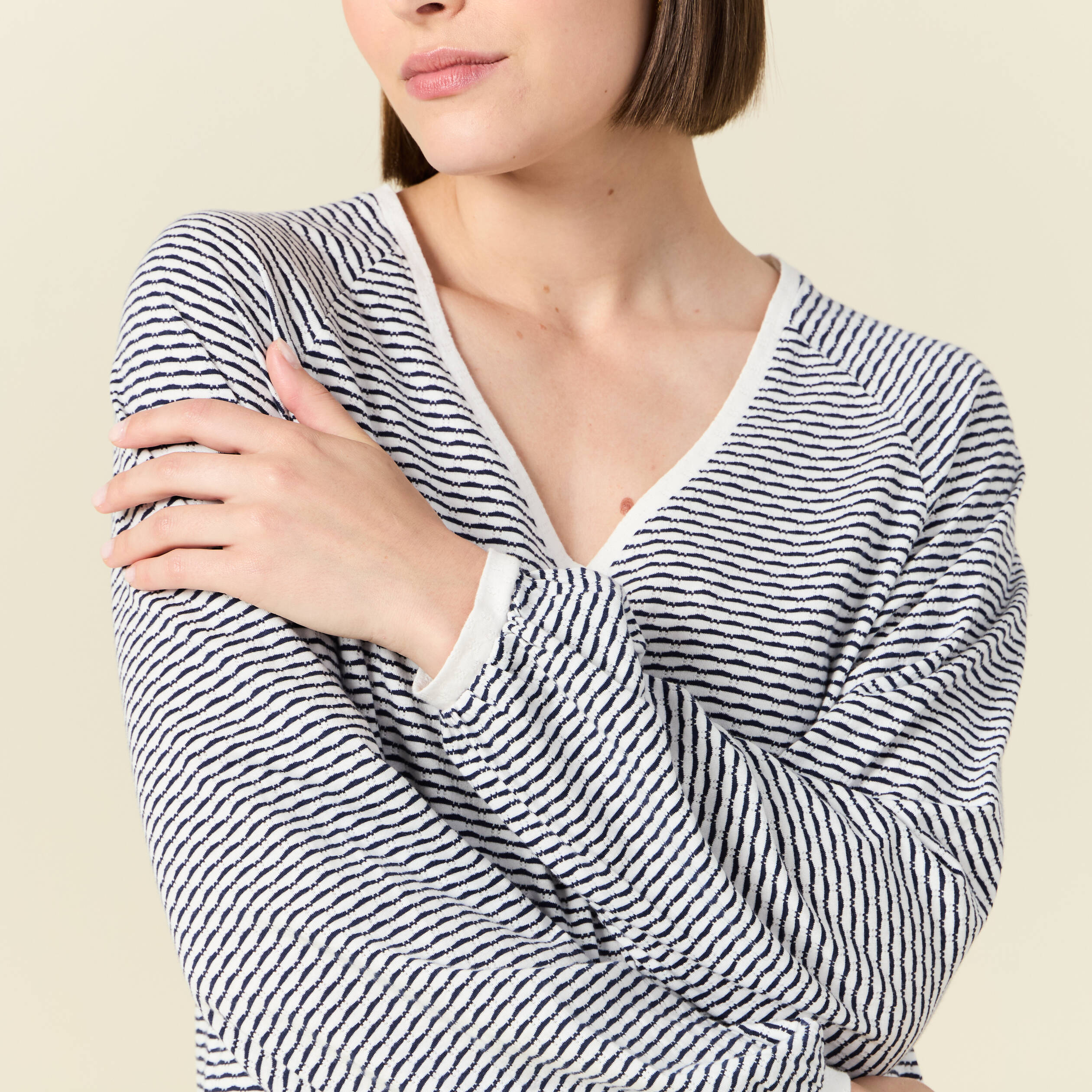 t shirt manches longues ecru femme T-shirt manches longues ecru femme