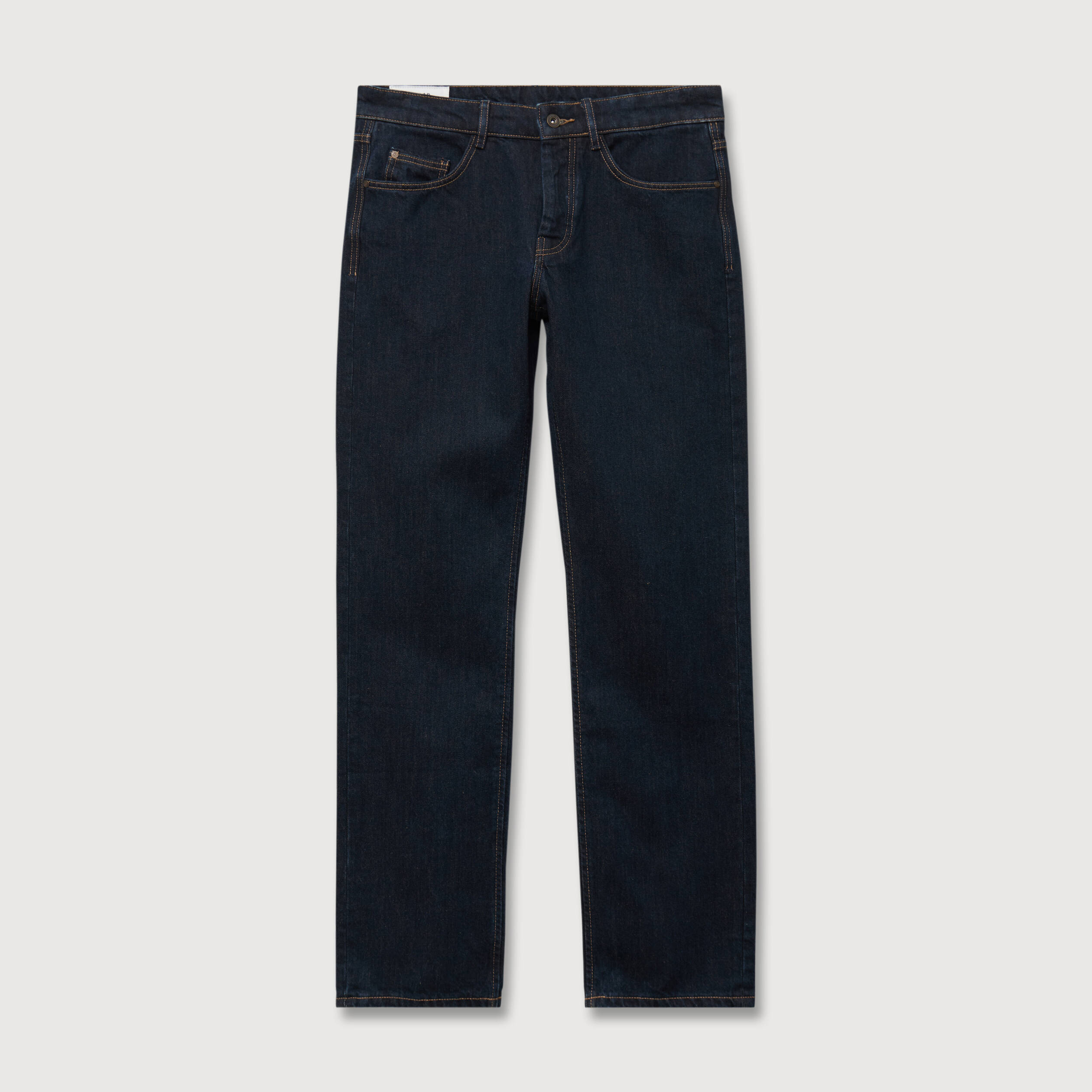 Jeans regular longueur 34 en coton denim brut rinse homme