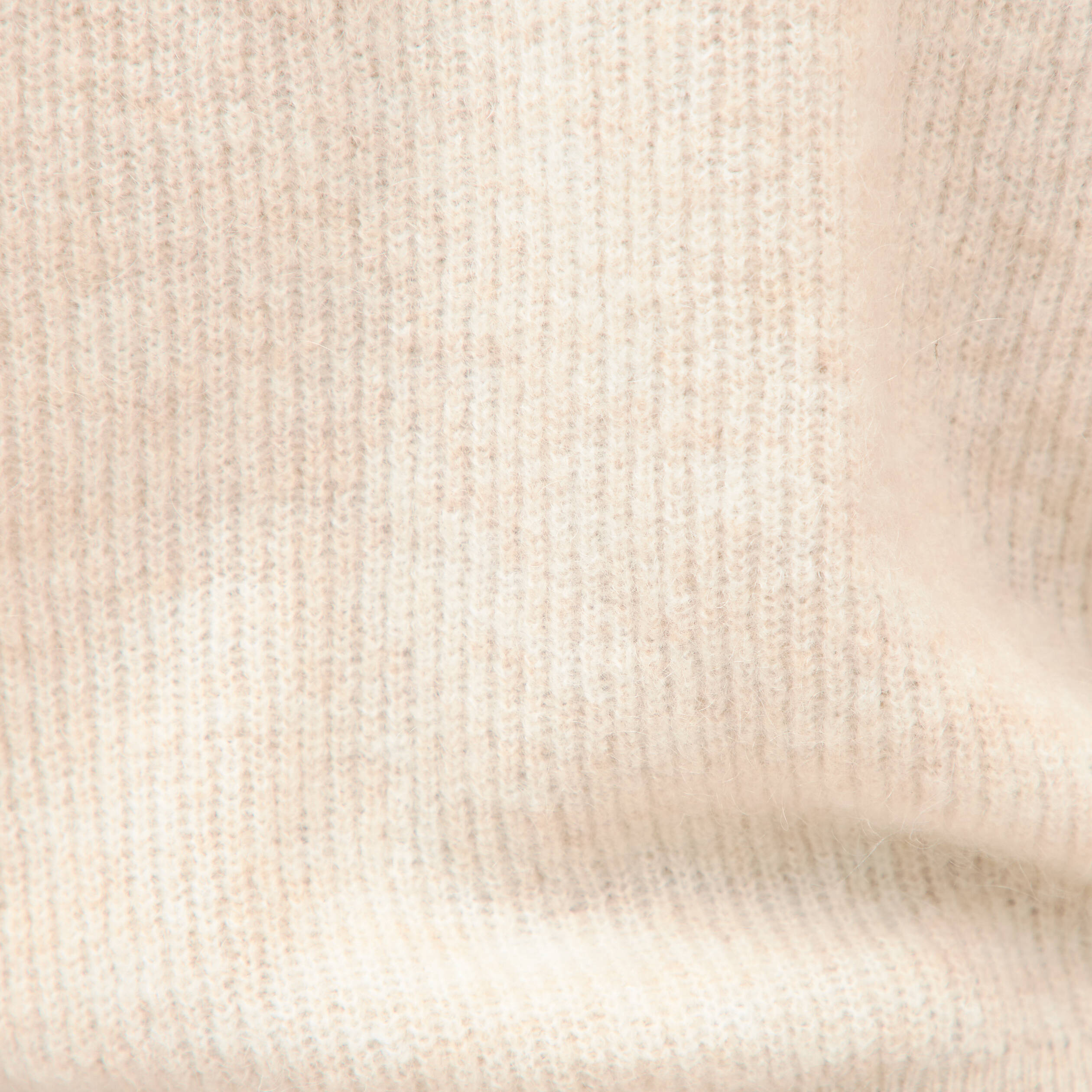Gilet manches longues col rond beige femme