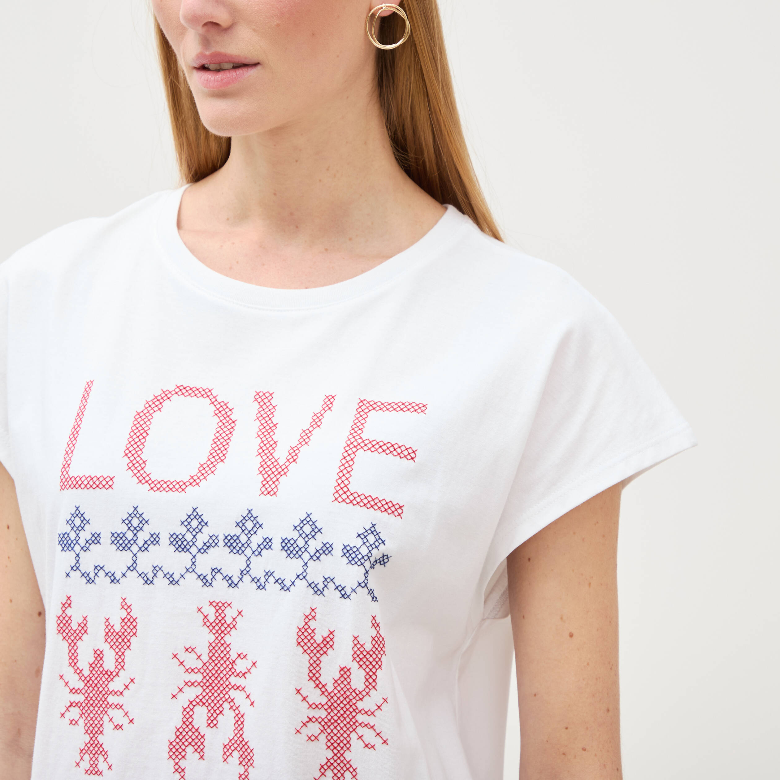 T-shirt en coton blanc femme