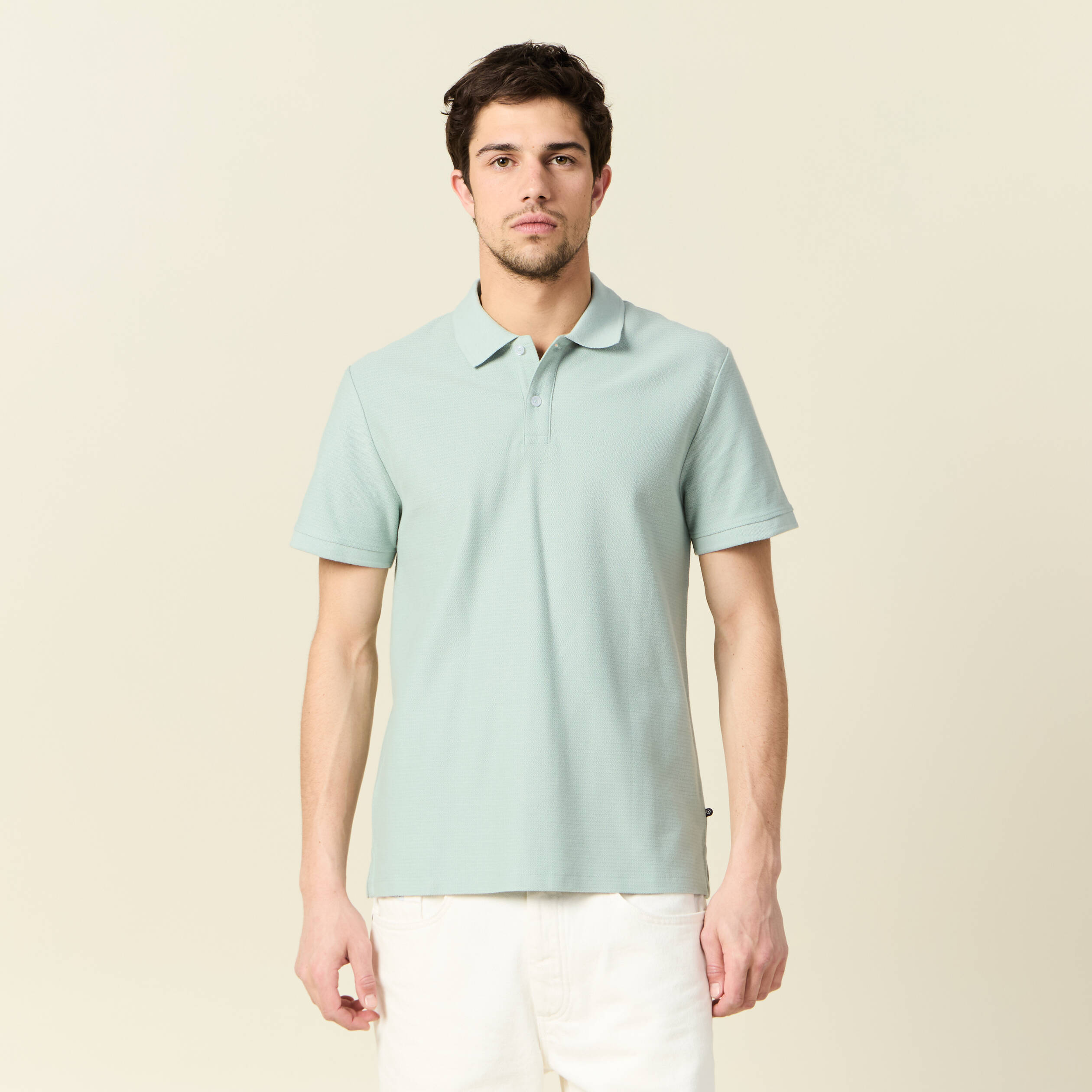 Polo manches courtes vert clair homme