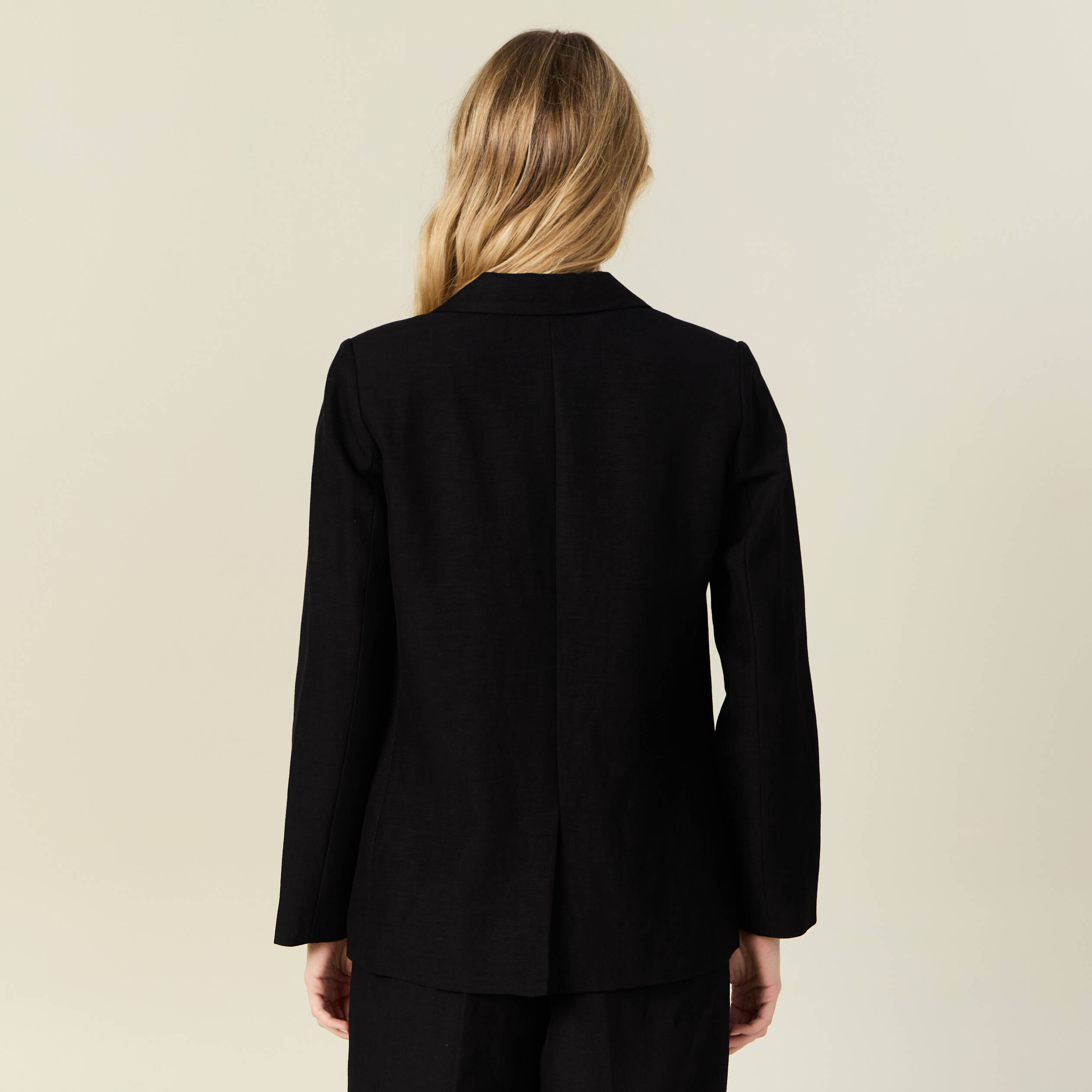 Veste blazer manches longues noir femme