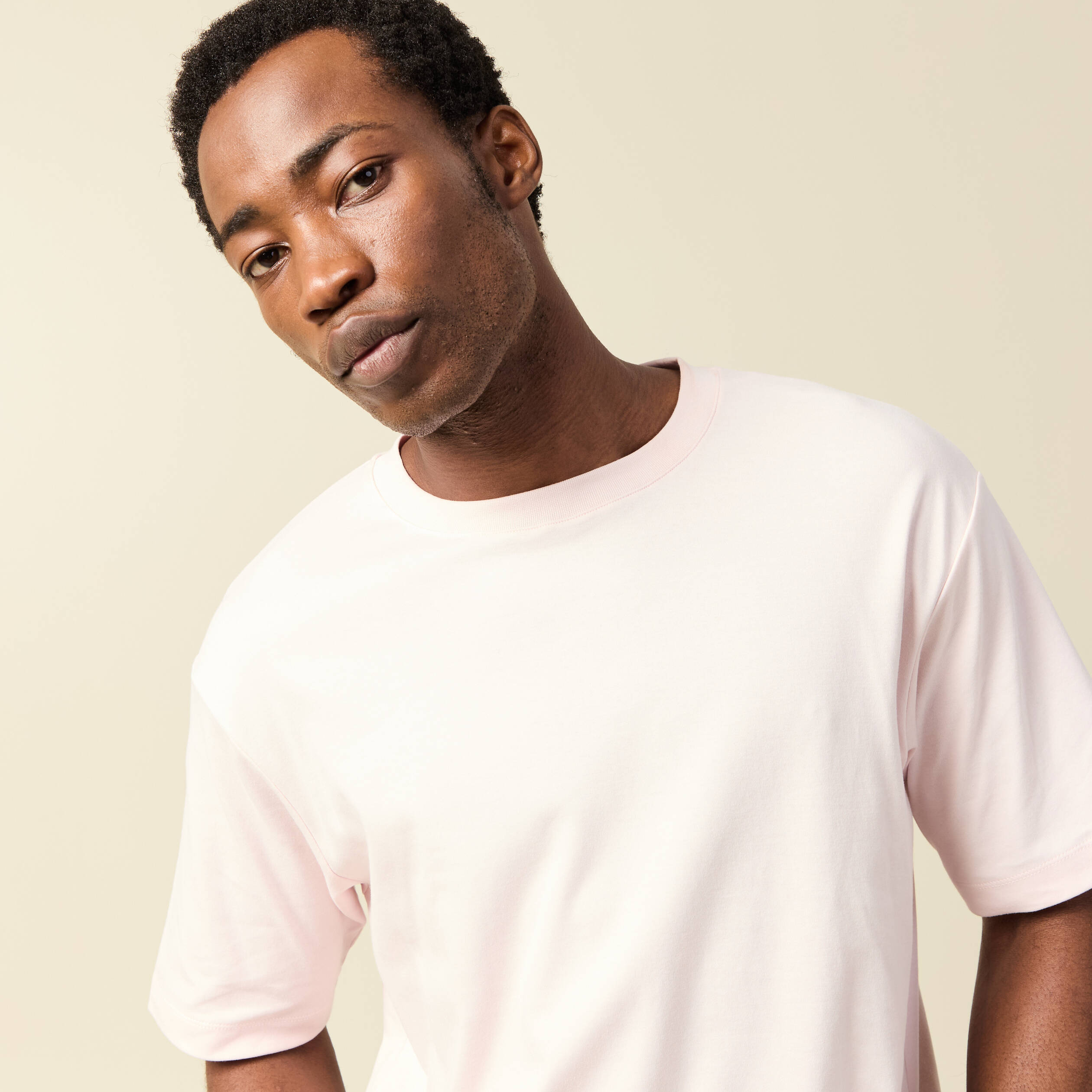 T-shirt manches courtes rose clair homme