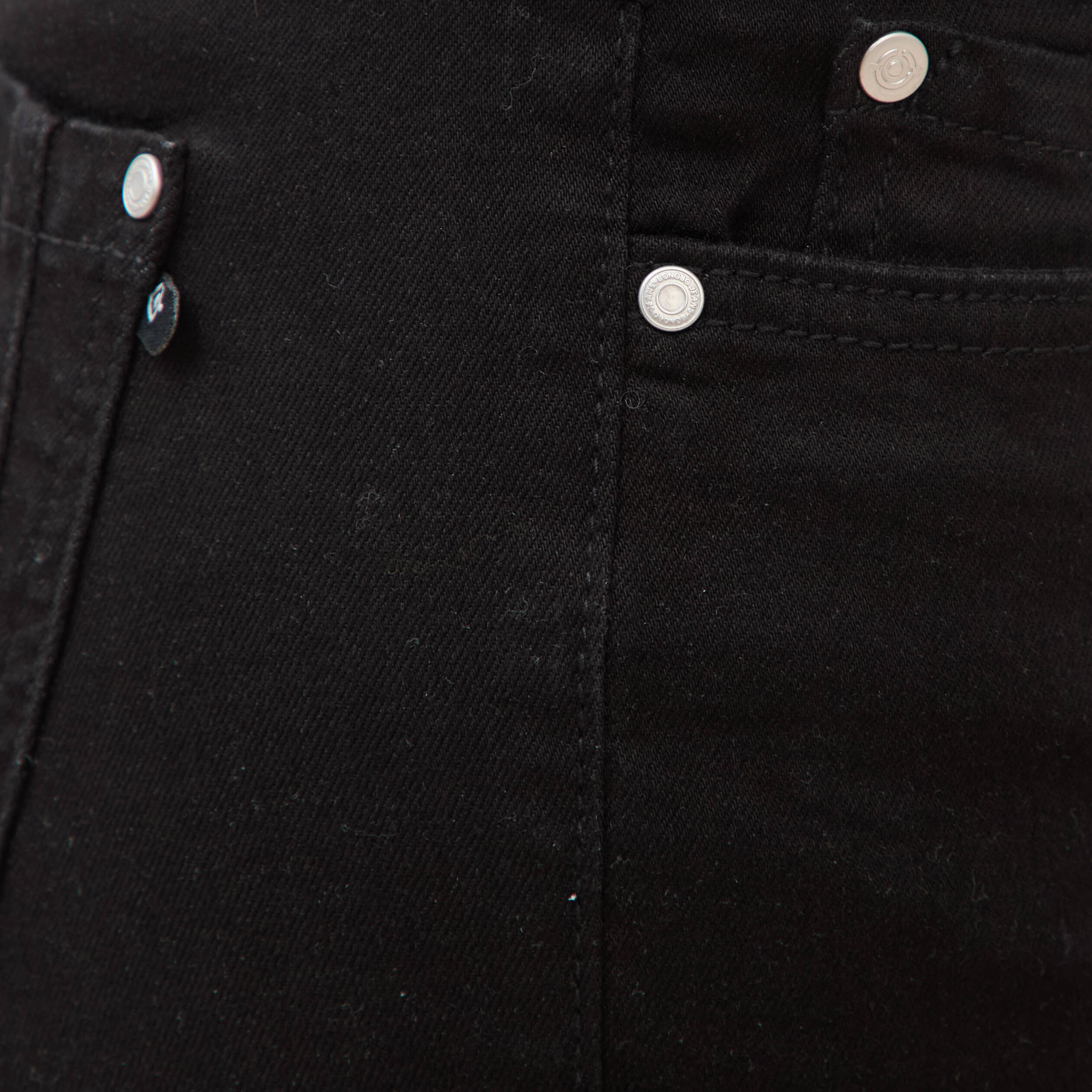 Jeans regular 7/8&egrave;me taille standard denim noir femme