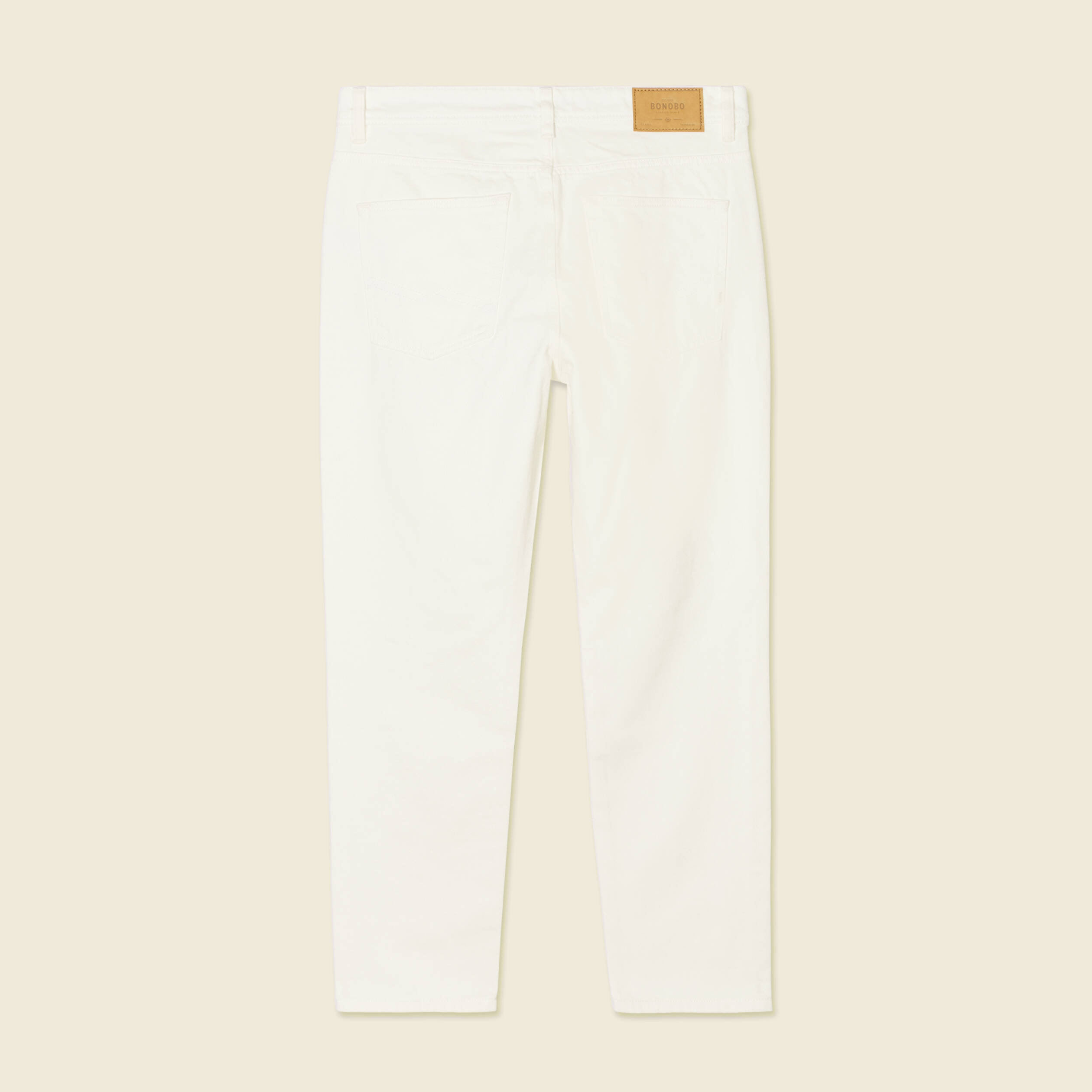 Jeans straight tapered denim blanc homme