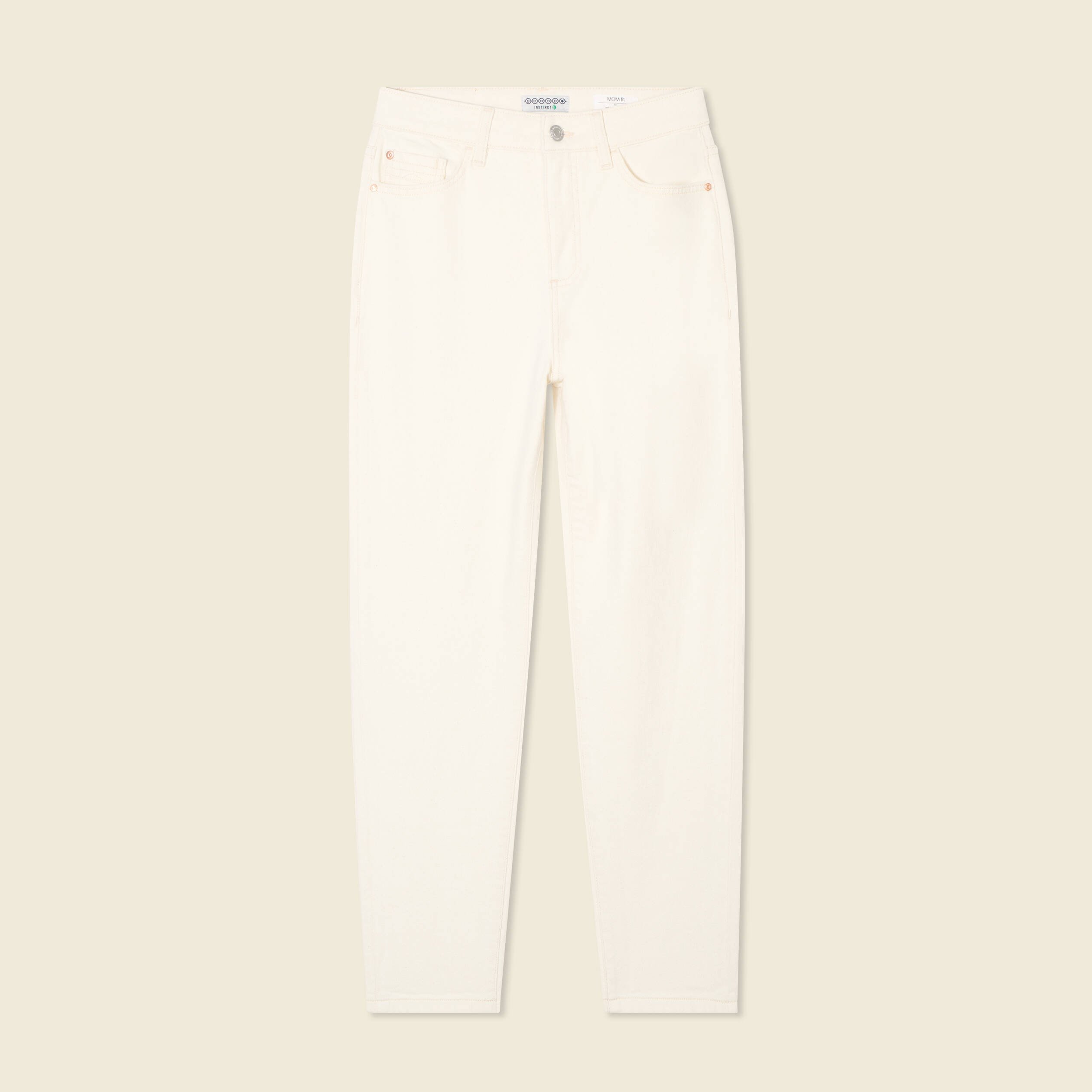 jeans mom 78eme ecru femme Jeans mom 7/8ème ecru femme