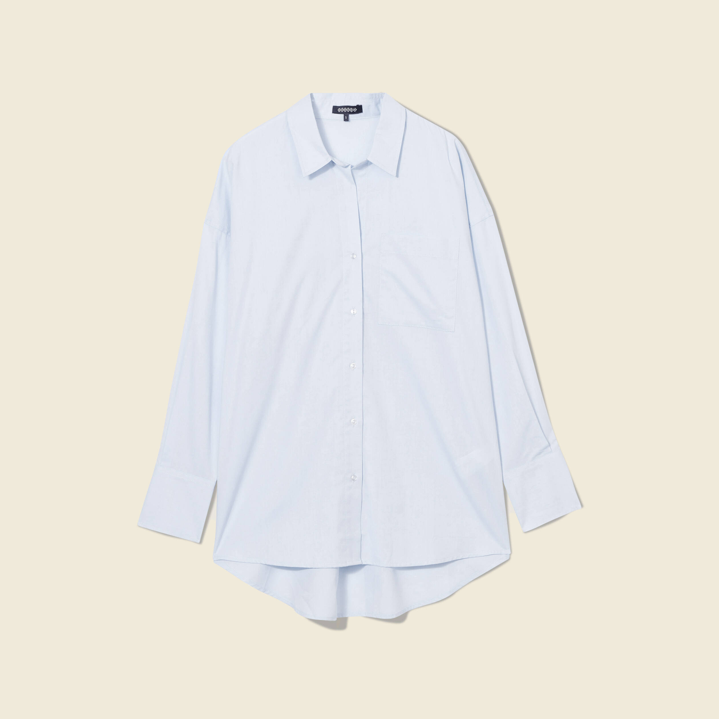 Chemise manches longues bleu ciel femme