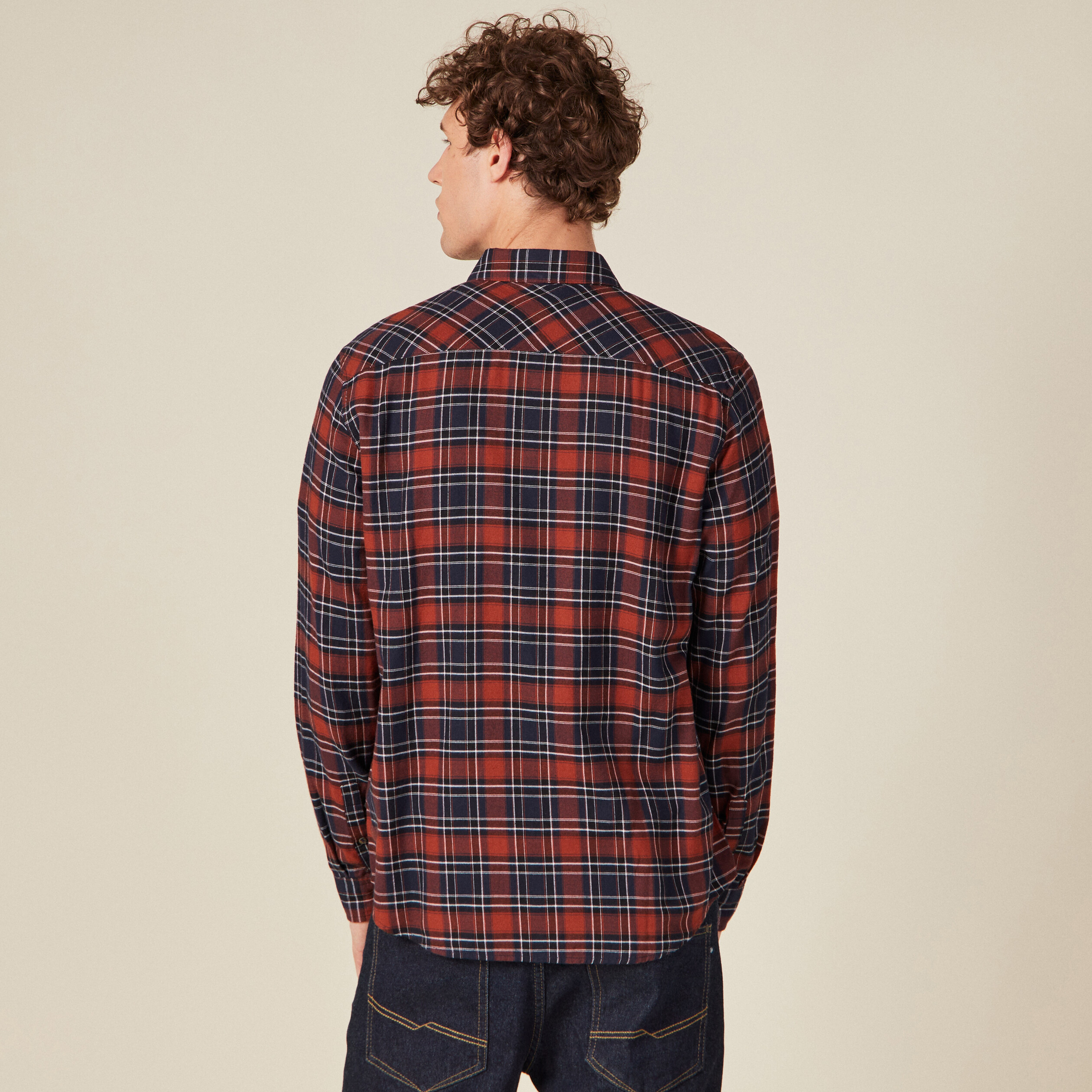 Chemise éco-responsable marron cognac homme