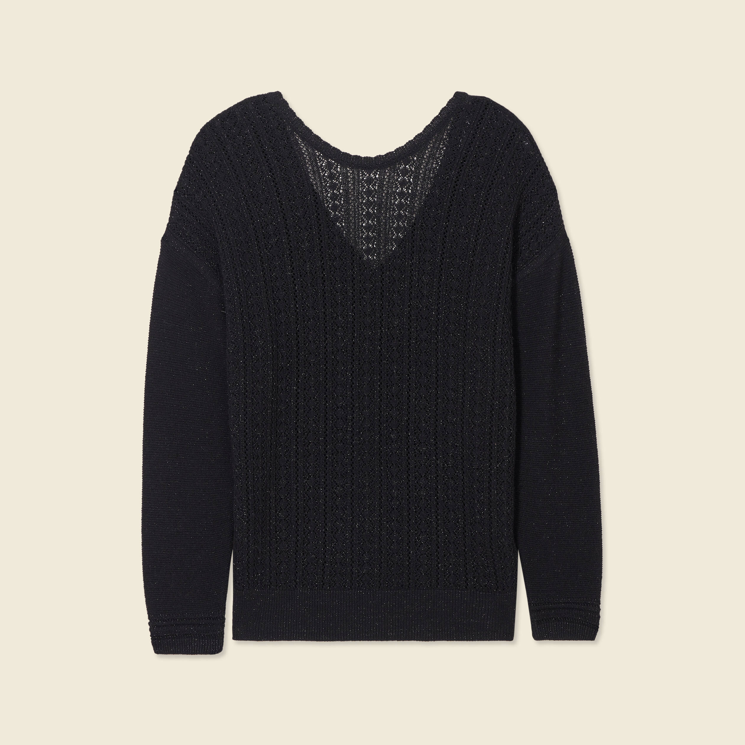 pull manches longues ajoure noir femme Pull manches longues ajouré noir femme