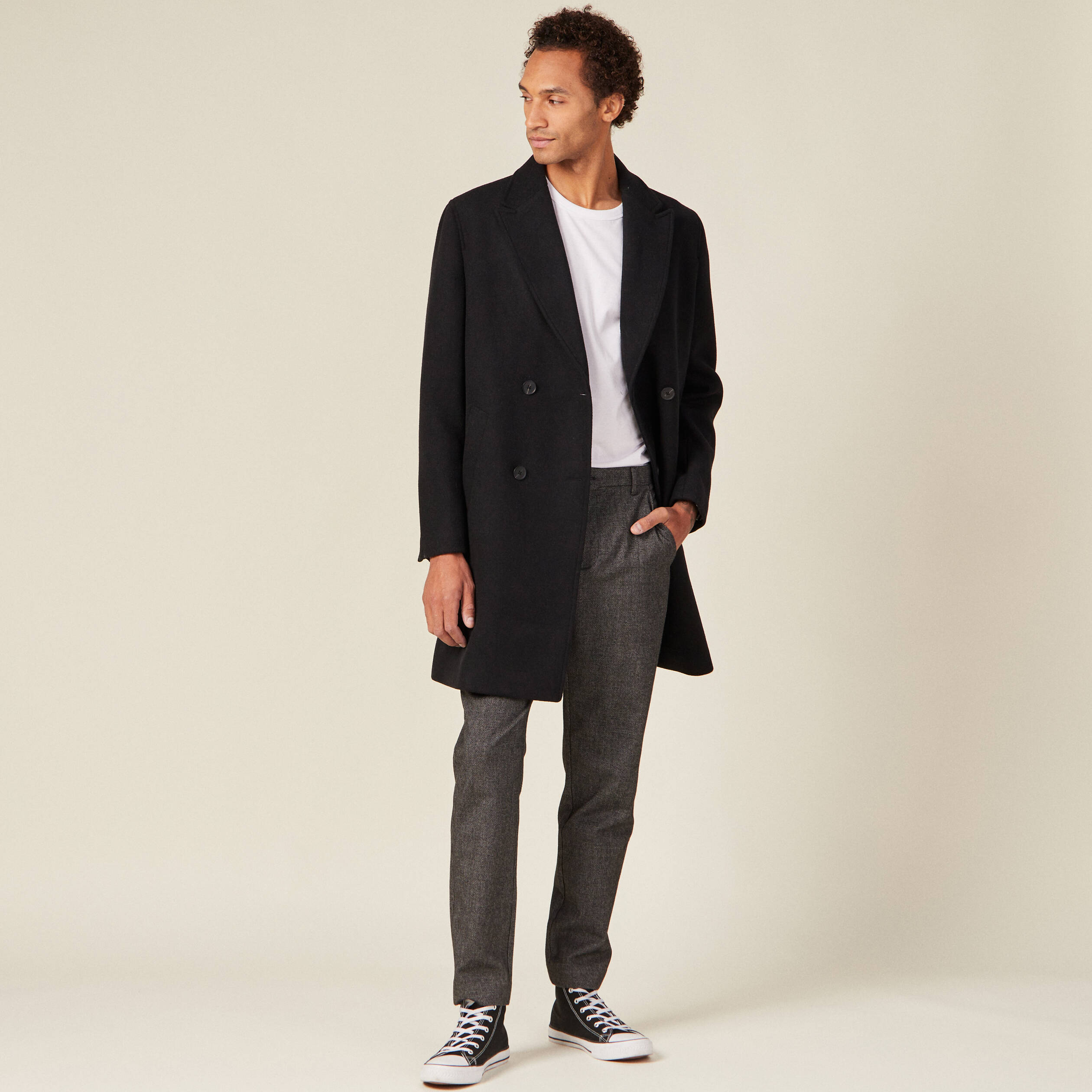 Pantalon chino tapered gris foncé homme