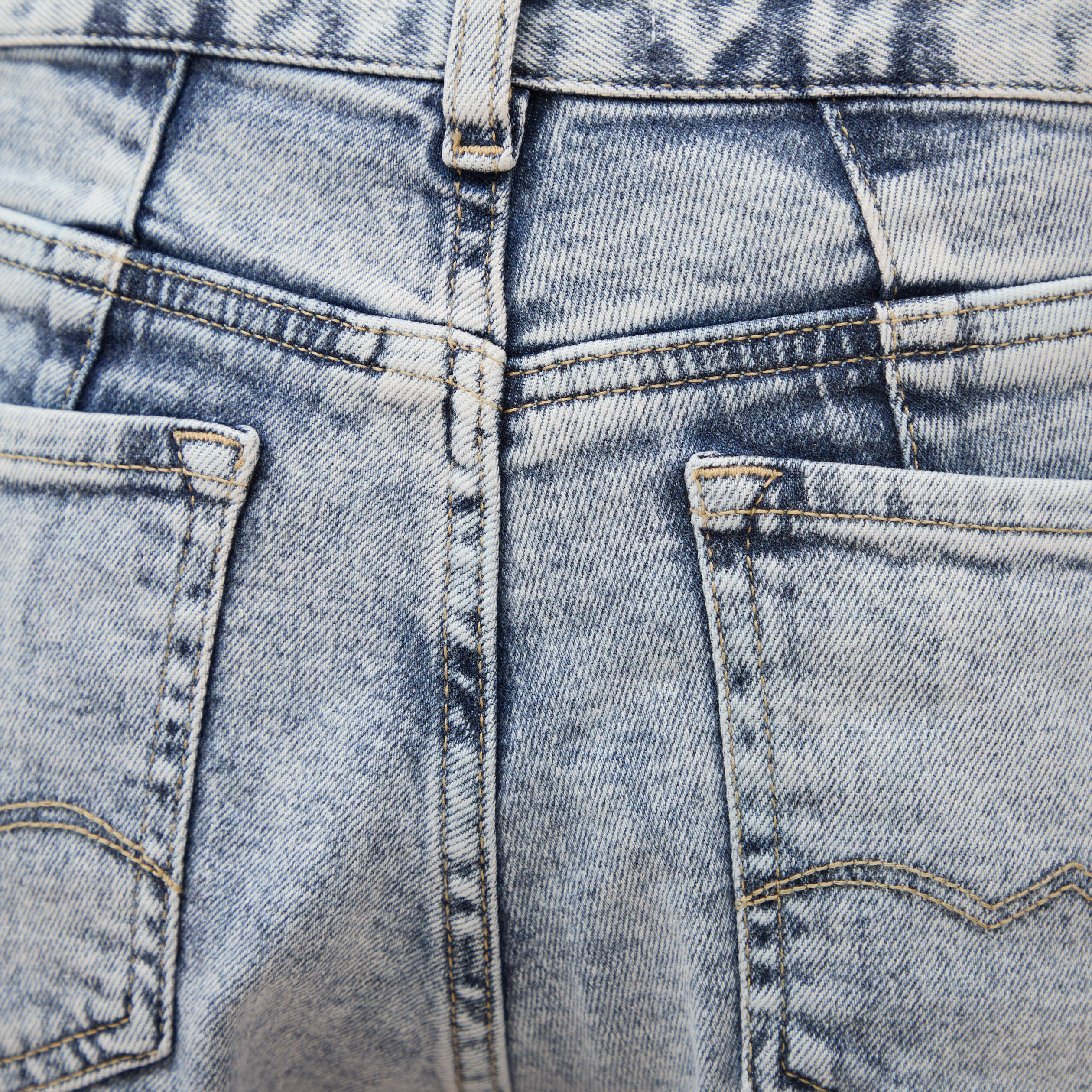 Jeans girlfriend 5 poches denim snow bleu femme