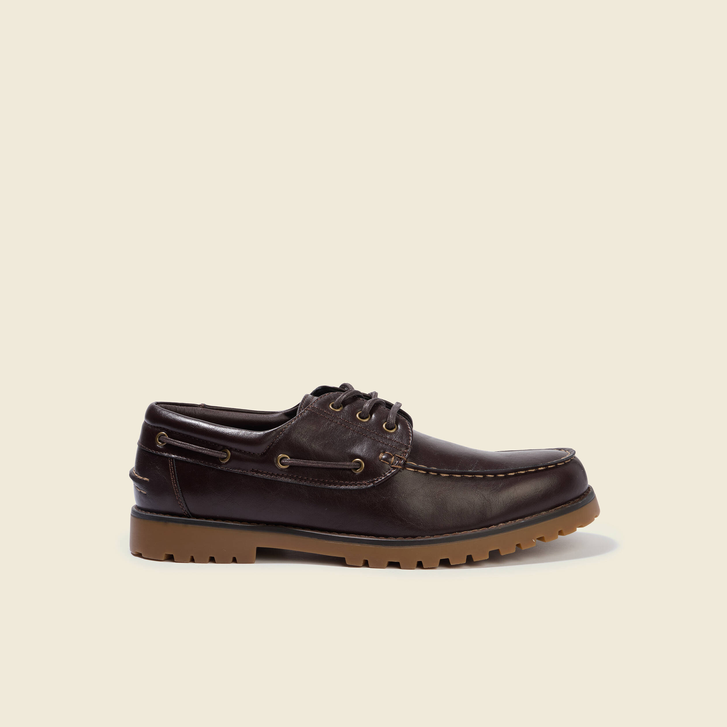 Mocassins &agrave; lacets marron fonc&eacute; homme