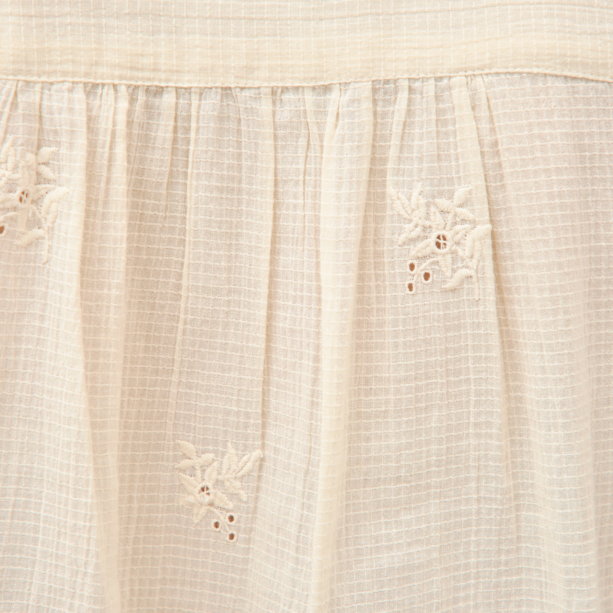 Chemise manches longues en coton creme femme