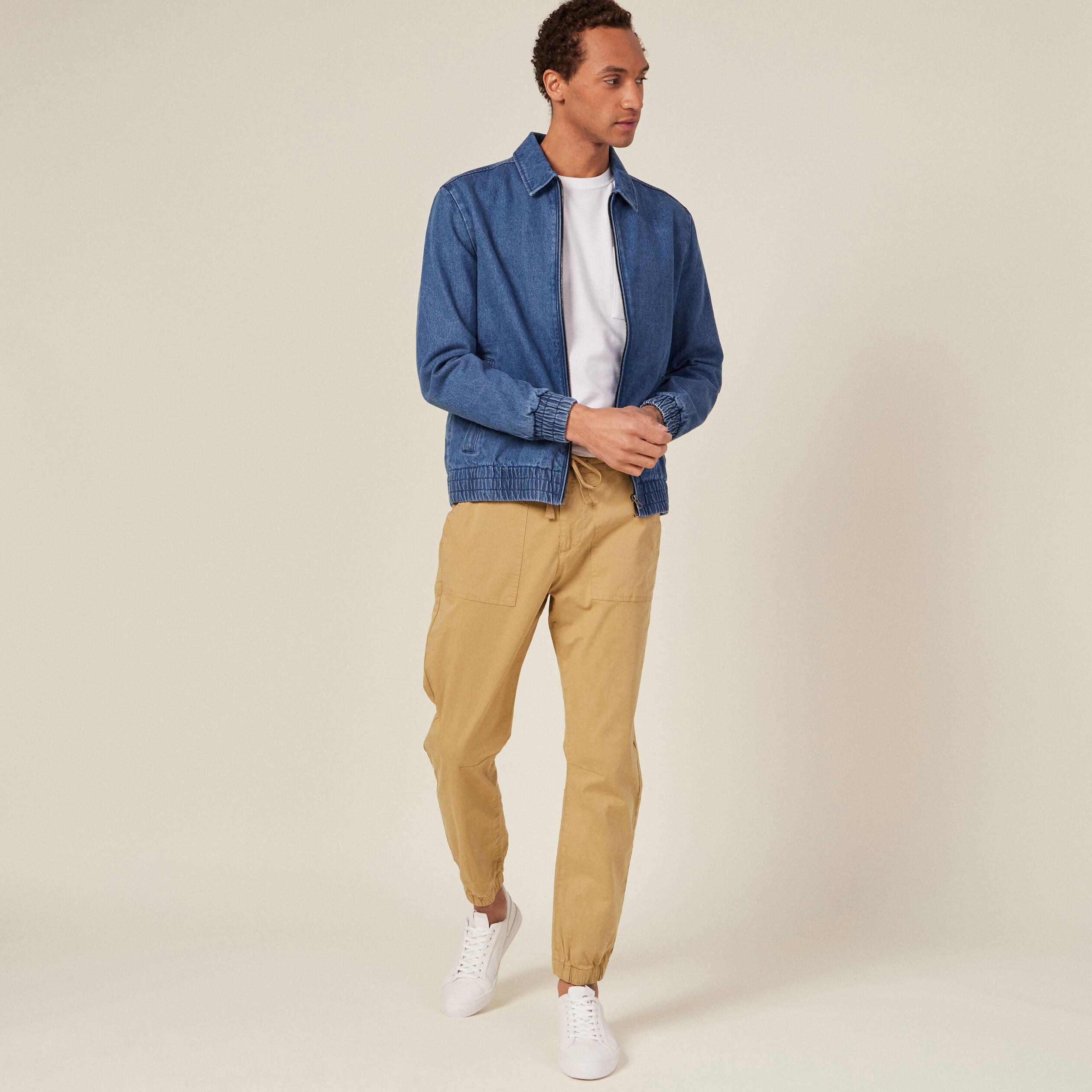 jogger droit bas resserre vert olive homme Jogger droit bas resserré vert olive homme