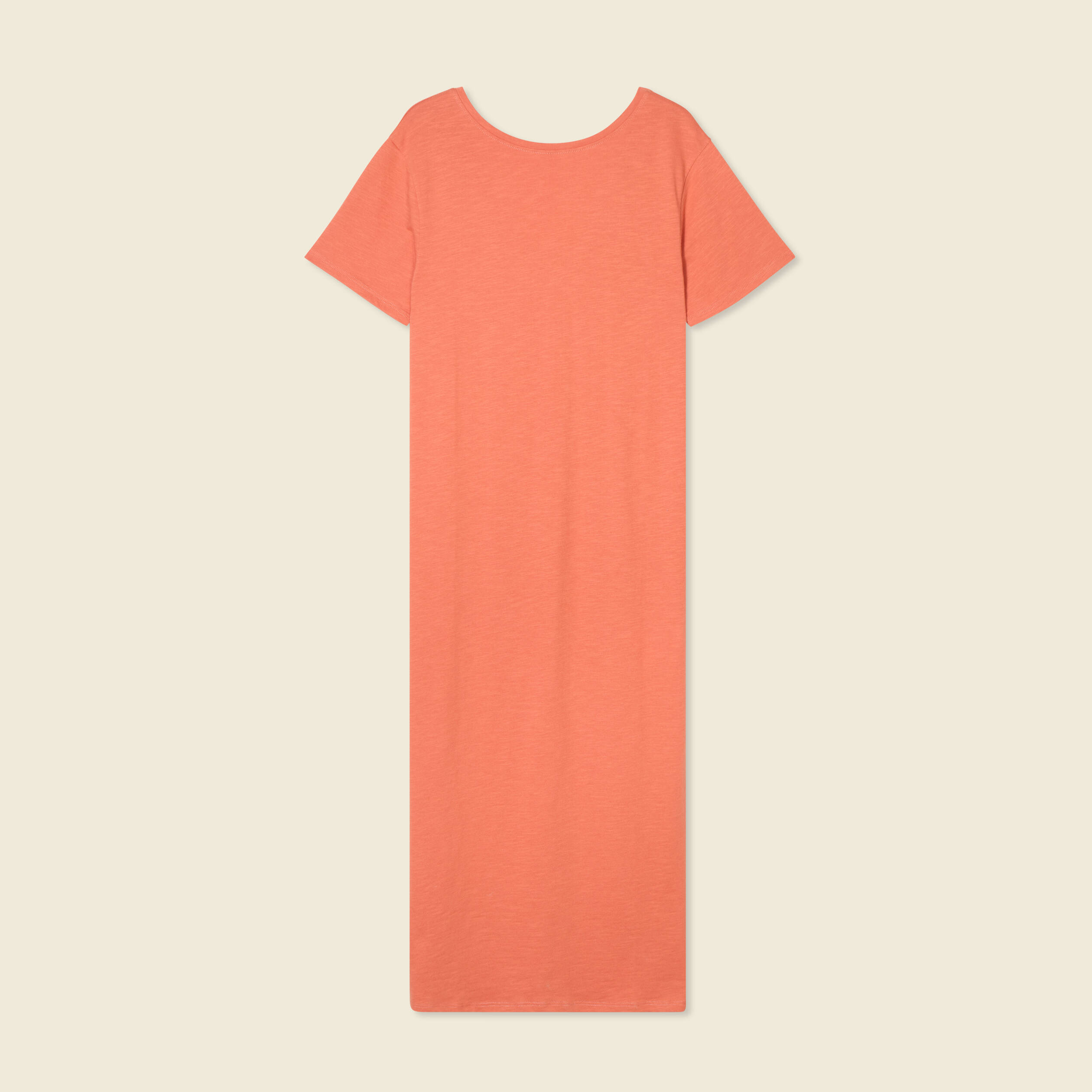 robe longue droite col rond terracotta femme Robe longue droite col rond terracotta femme