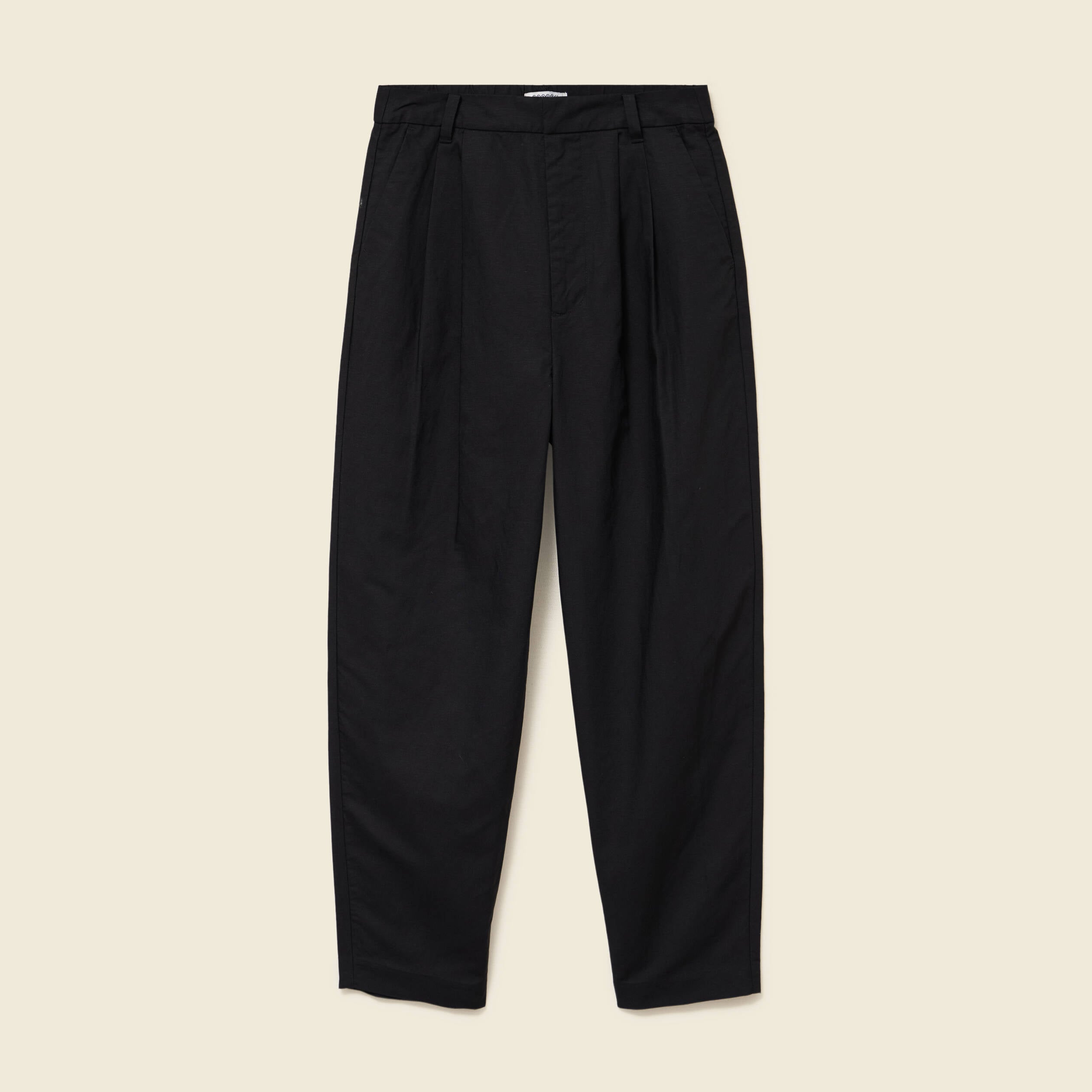 Pantalon barrel coupe loose taille haute noir femme