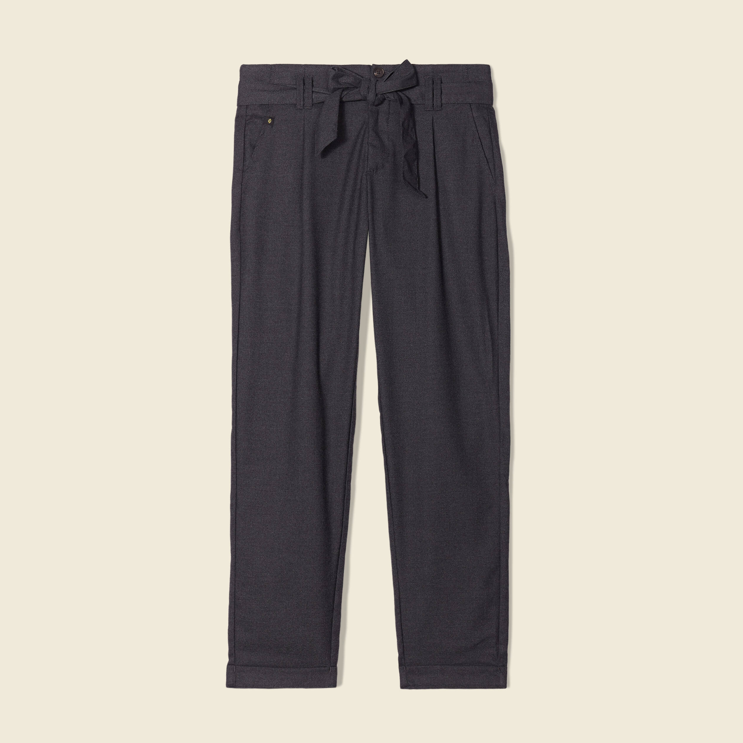 pantalon paperbag gris femme Pantalon paperbag gris femme