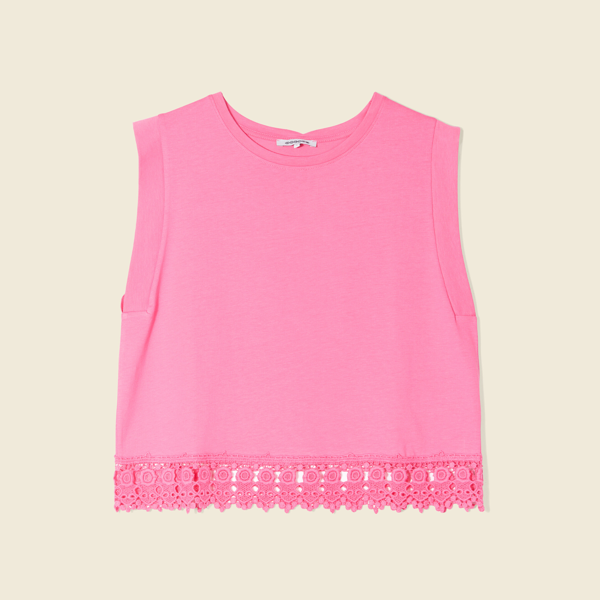 Débardeur bretelles larges rose fushia femme