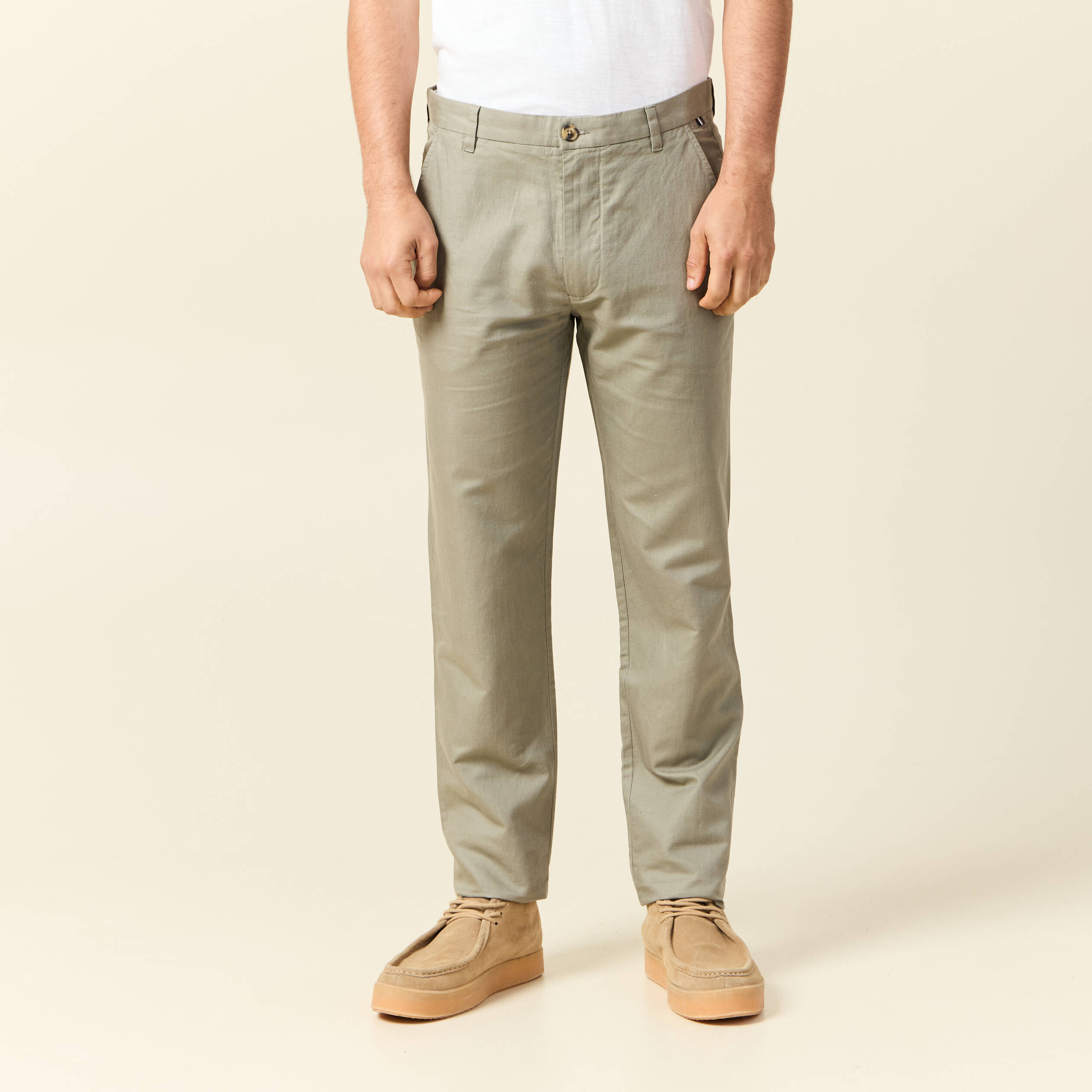 Pantalon chino vert kaki homme