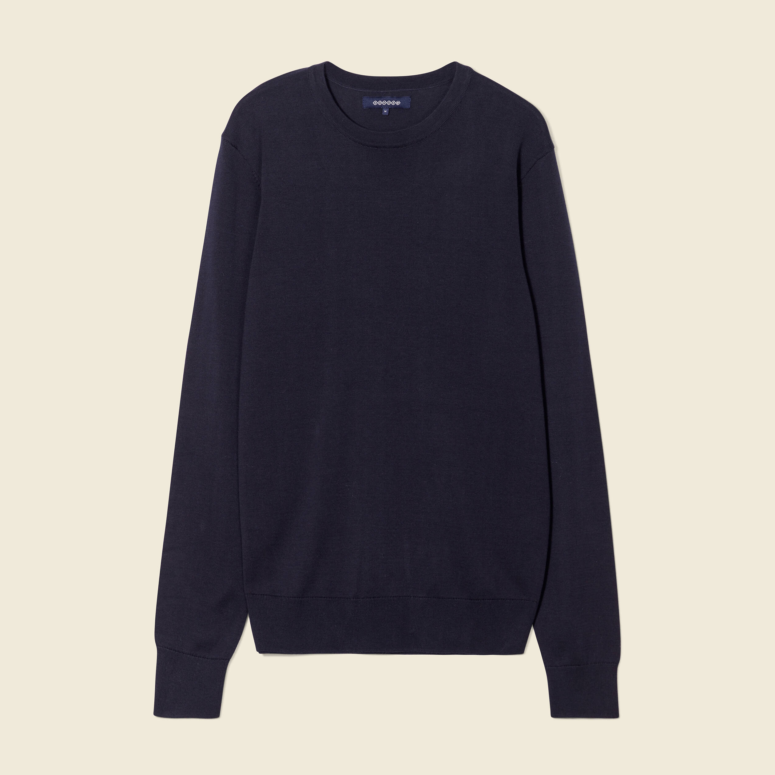 Pull manches longues bleu marine homme